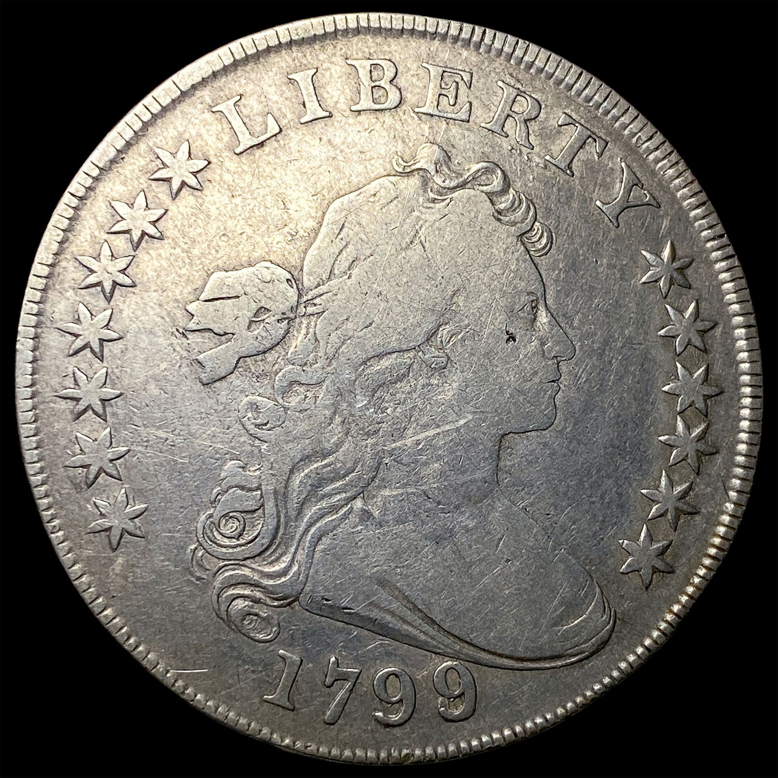 1799 Silver Draped Bust Dollar ABOUT UNCIRCULATED (1 of 2)