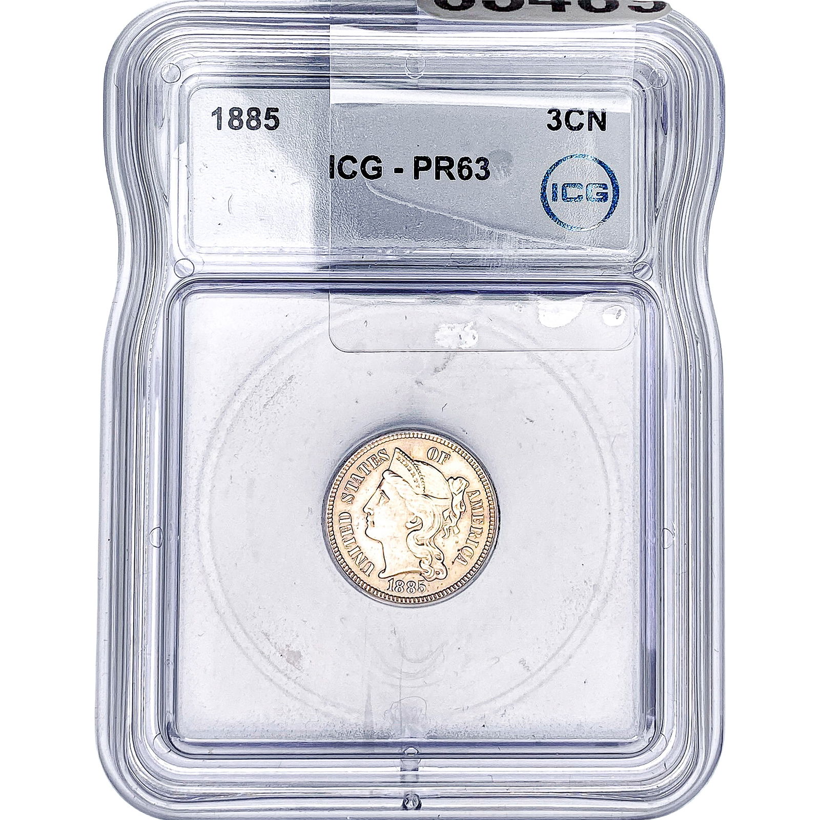 1885 Nickel Three Cent ICG PR63: 1885 Nickel Three Cent ICG PR63
