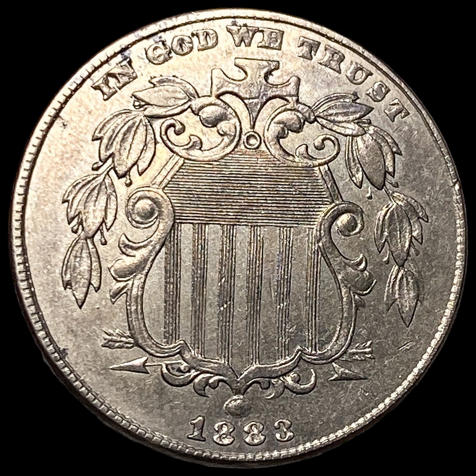 1883 Shield Nickel NEARLY UNCIRCULATED: 1883 Shield Nickel NEARLY UNCIRCULATED