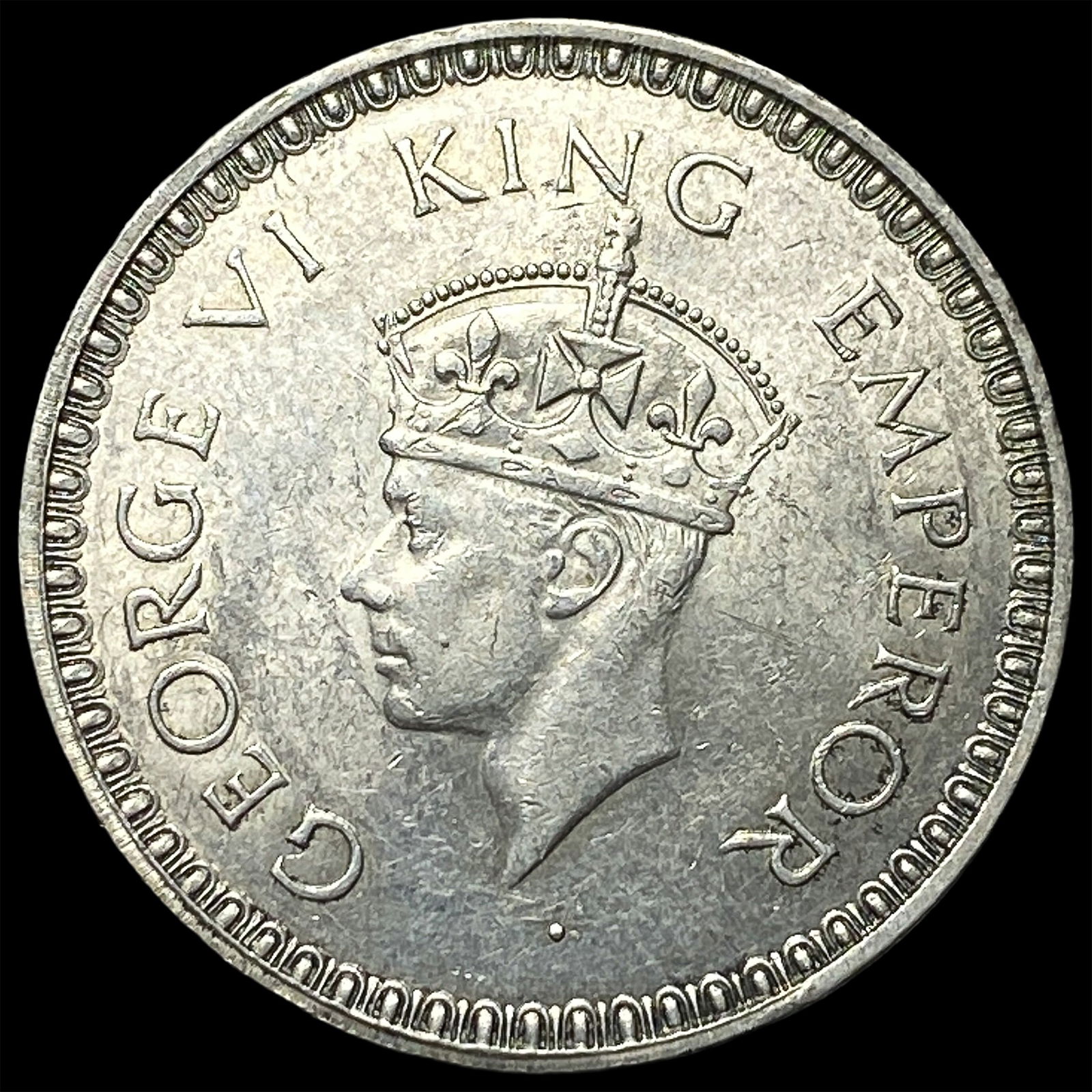 1943 British India Silver 1 Rupee UNCIRCULATED: 1943 British India Silver 1 Rupee UNCIRCULATED