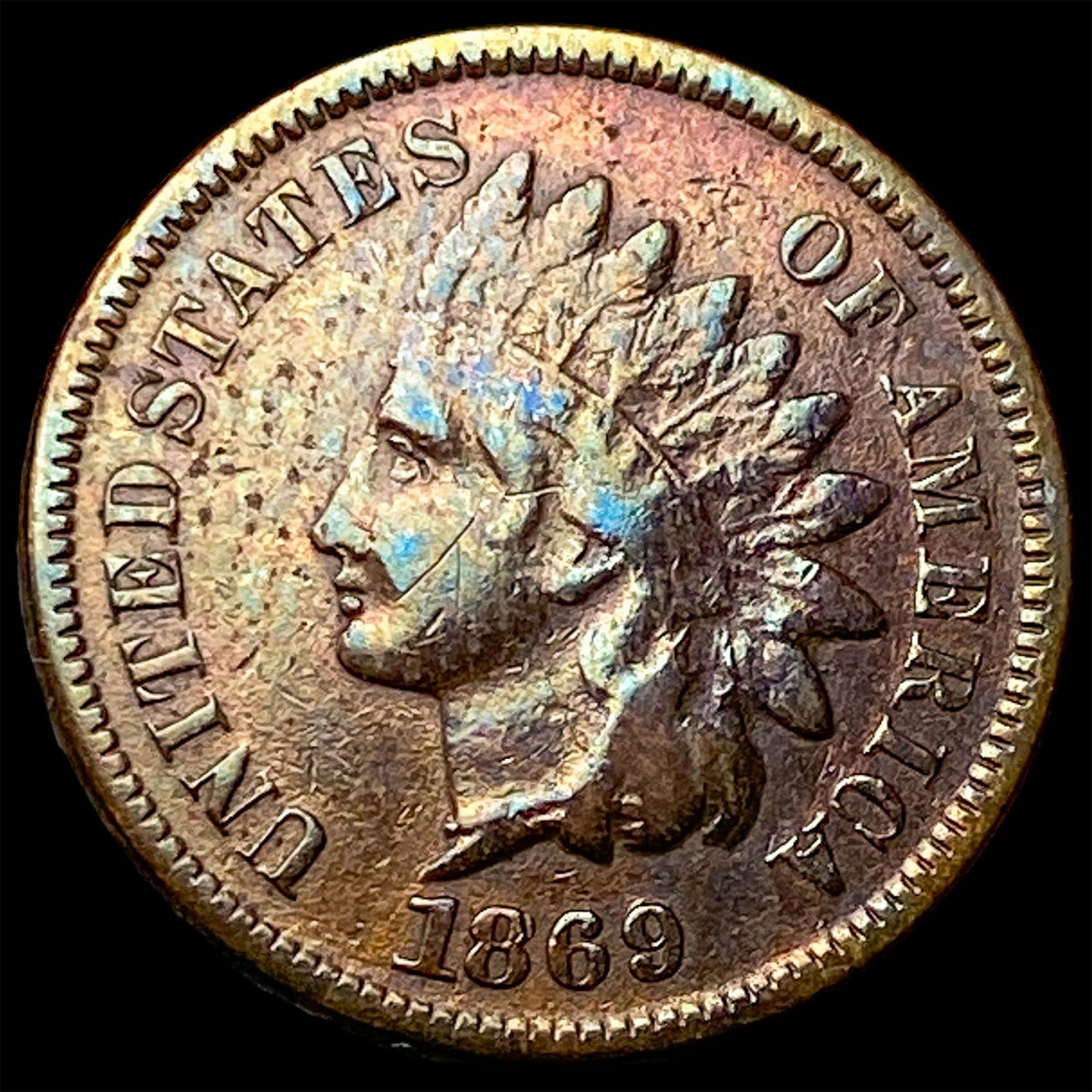 1869 Indian Head Cent ABOUT UNCIRCULATED: 1869 Indian Head Cent ABOUT UNCIRCULATED