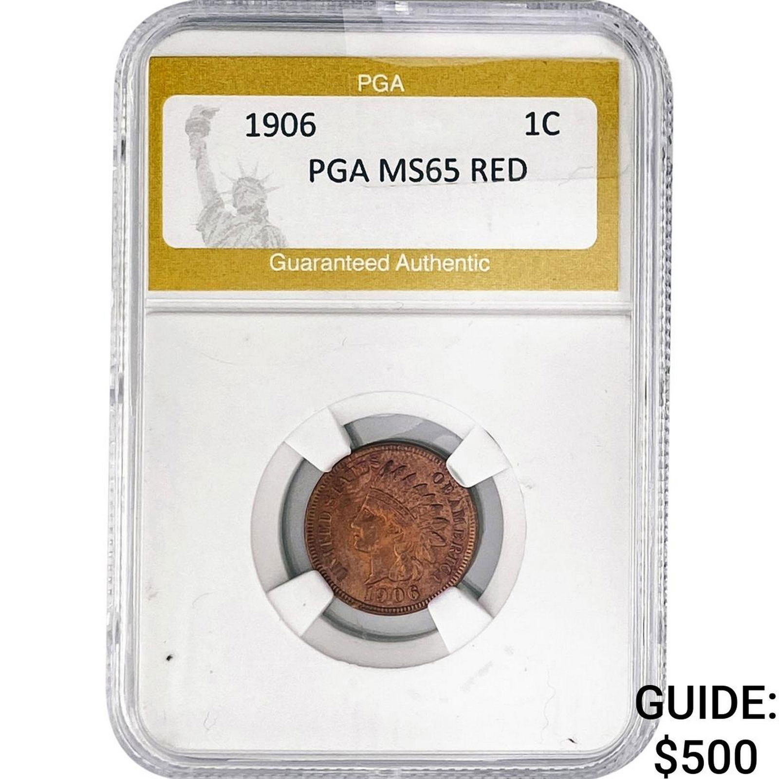 1906 Indian Head Cent PGA MS65 RED: 1906 Indian Head Cent PGA MS65 RED