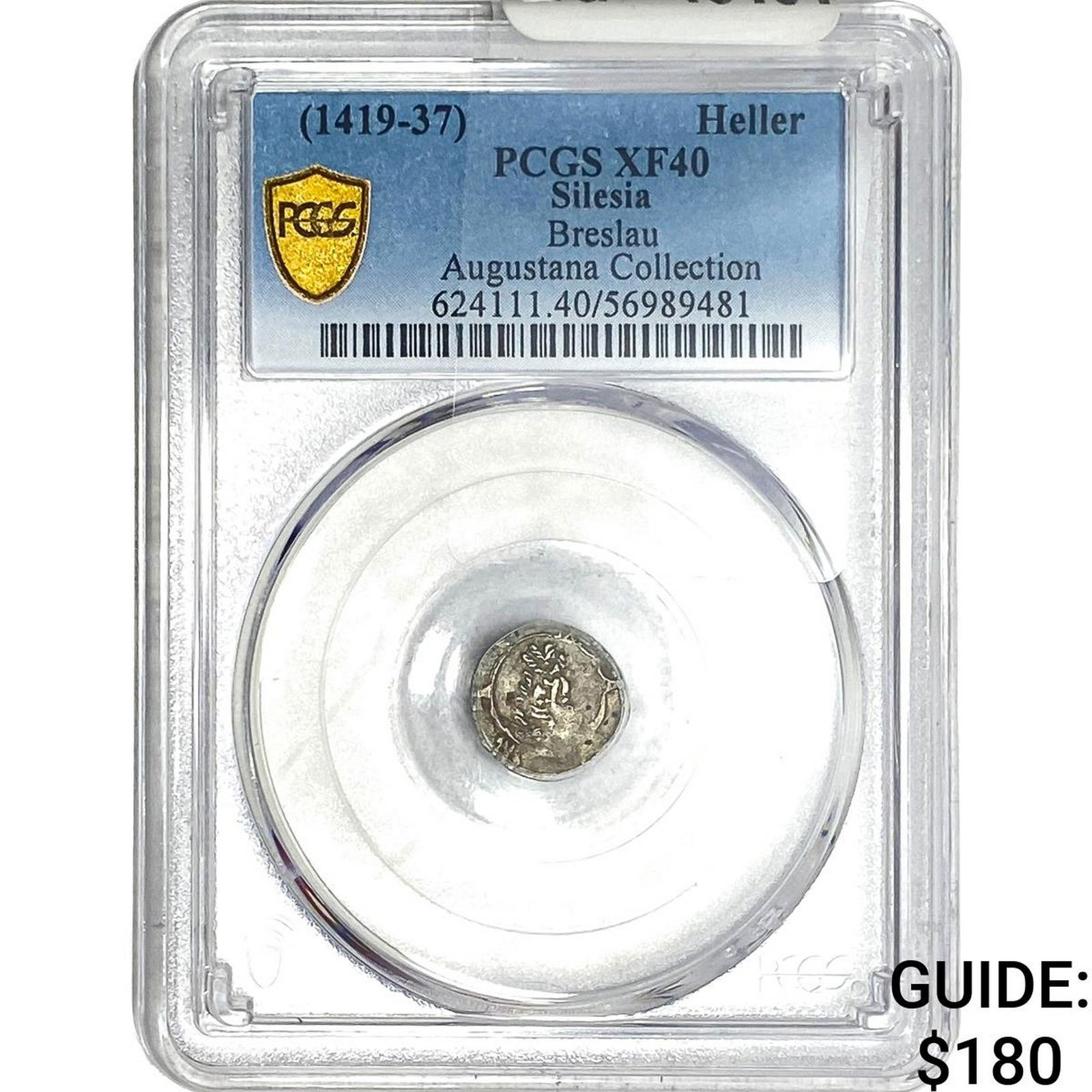 Silesia, Breslau, 1419-37 AD Silver Heller PCGS XF40: Silesia, Breslau, 1419-37 AD Silver Heller PCGS XF40