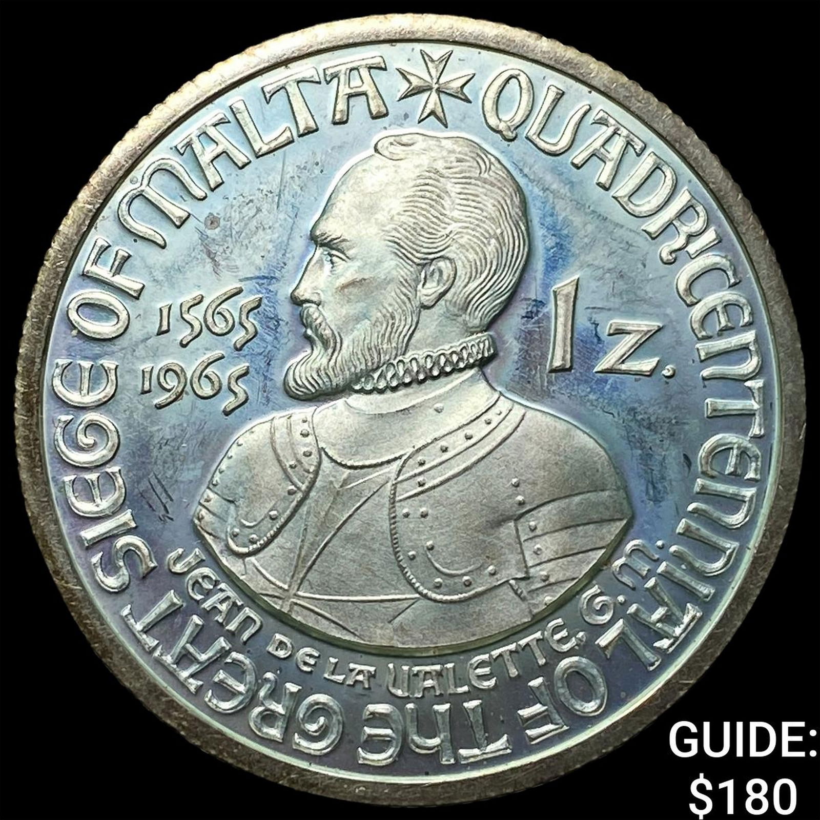 1965 Malta Order Silver Zecchino CHOICE PROOF: 1965 Malta Order Silver Zecchino CHOICE PROOF