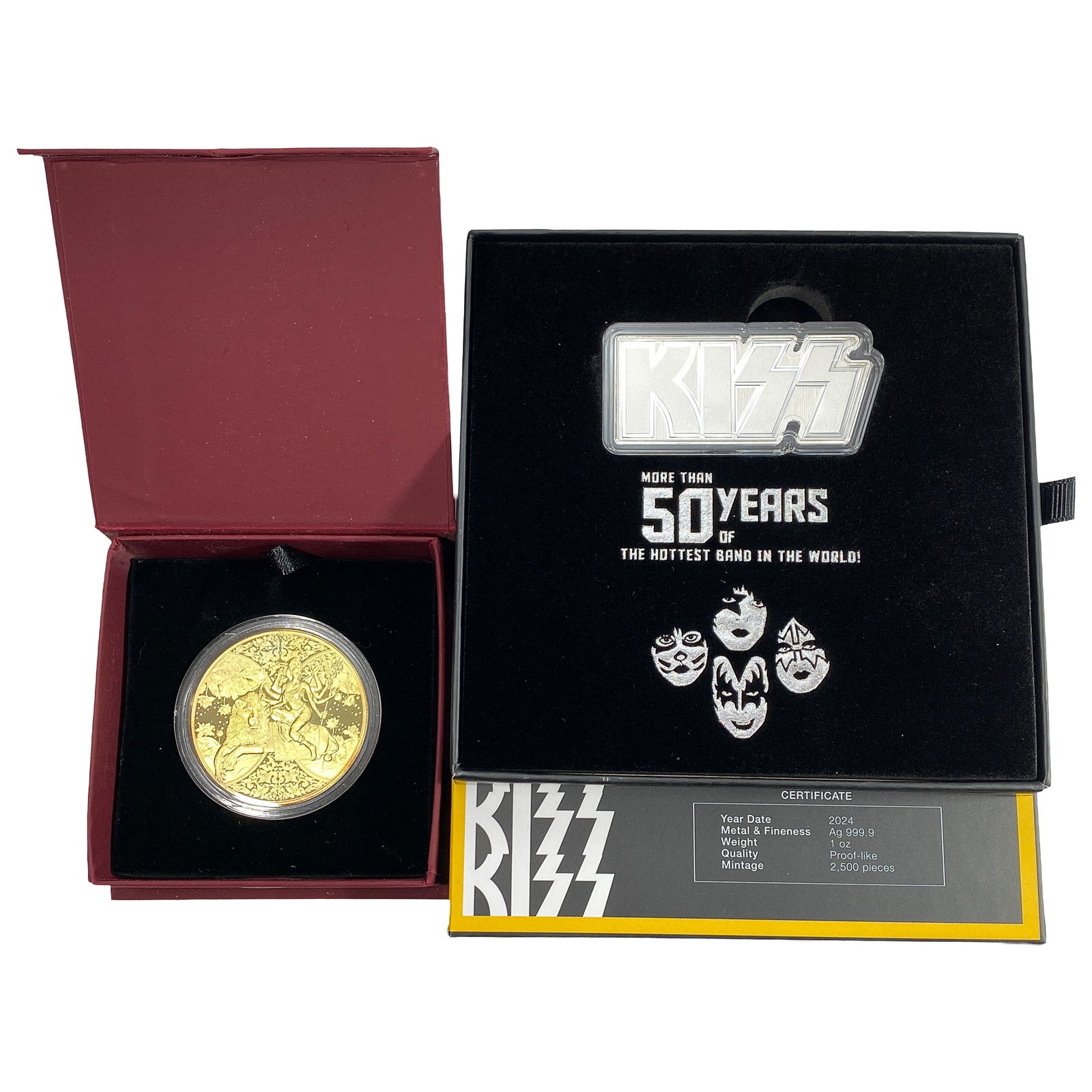 2023-2024 1oz Silver KISS Coin & Cameroun Durga Diwali Gilded: 2023-2024 1oz Silver KISS Coin & Cameroun Durga Diwali Gilded