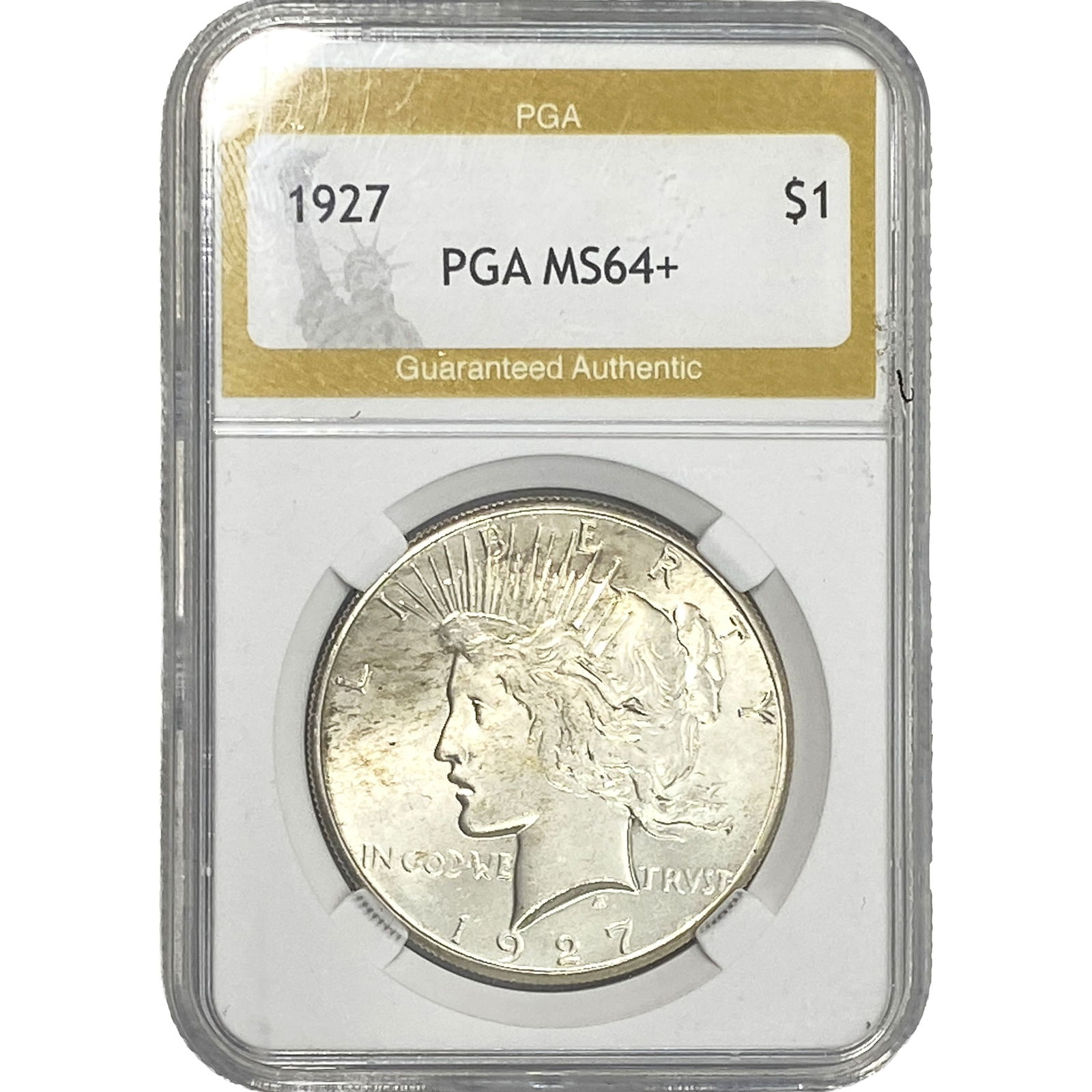 1927 Silver Peace Dollar PGA MS64+: 1927 Silver Peace Dollar PGA MS64+
