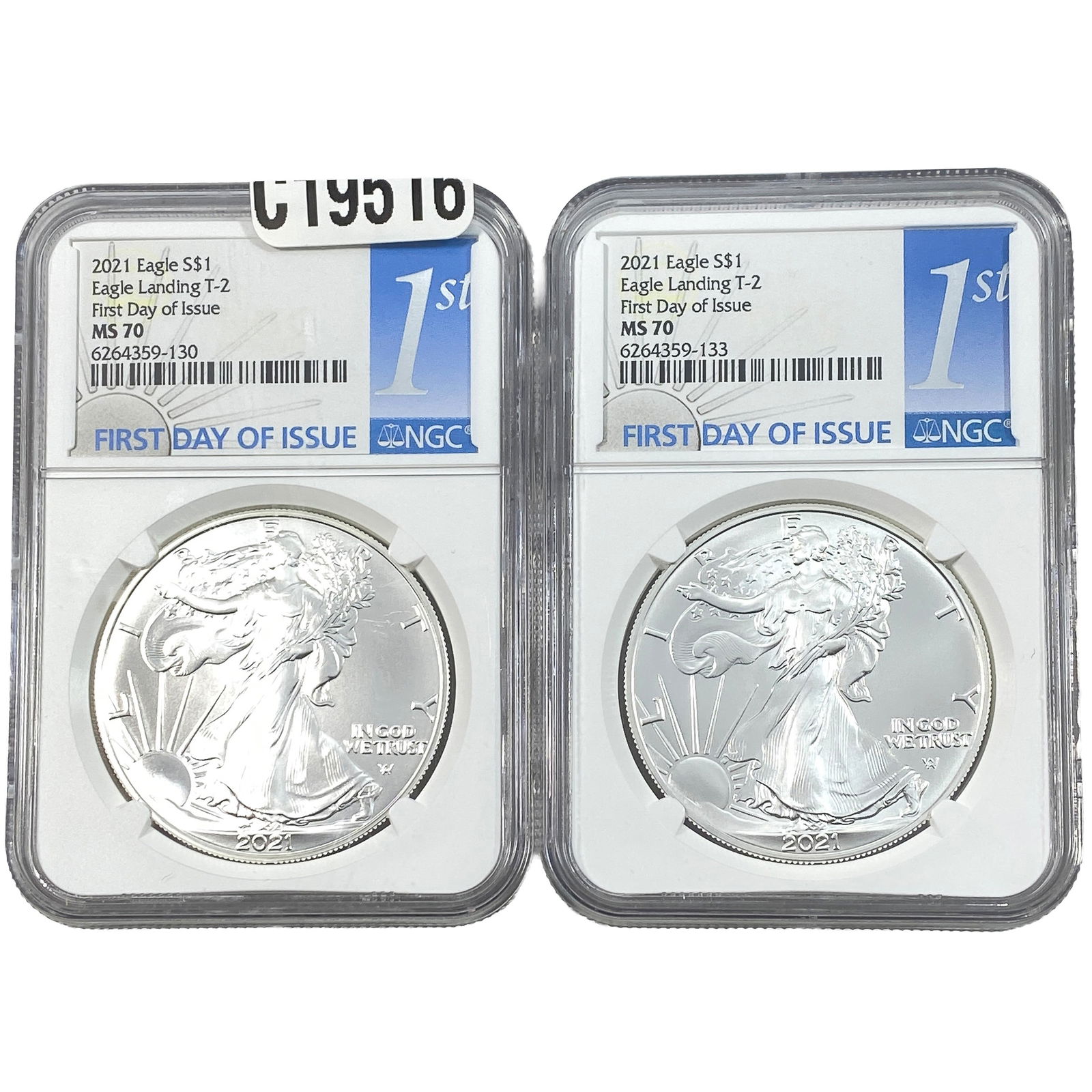 [2 Coins] 2021 Silver Eagle NGC MS70: [2 Coins] 2021 Silver Eagle NGC MS70