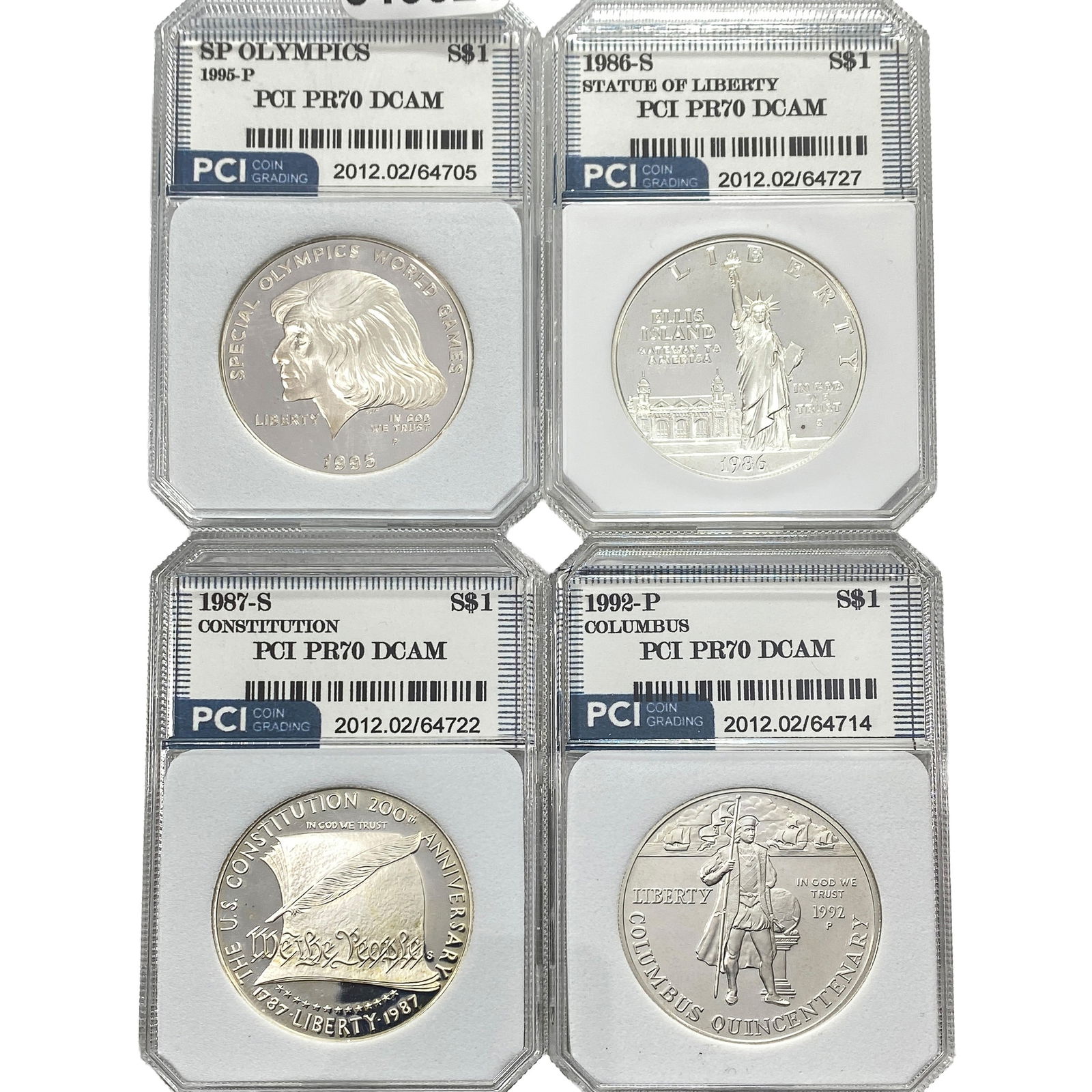[4 Coins] 1986-1995 Various Proof Coins PCI PR70 DCAM: [4 Coins] 1986-1995 Various Proof Coins PCI PR70 DCAM