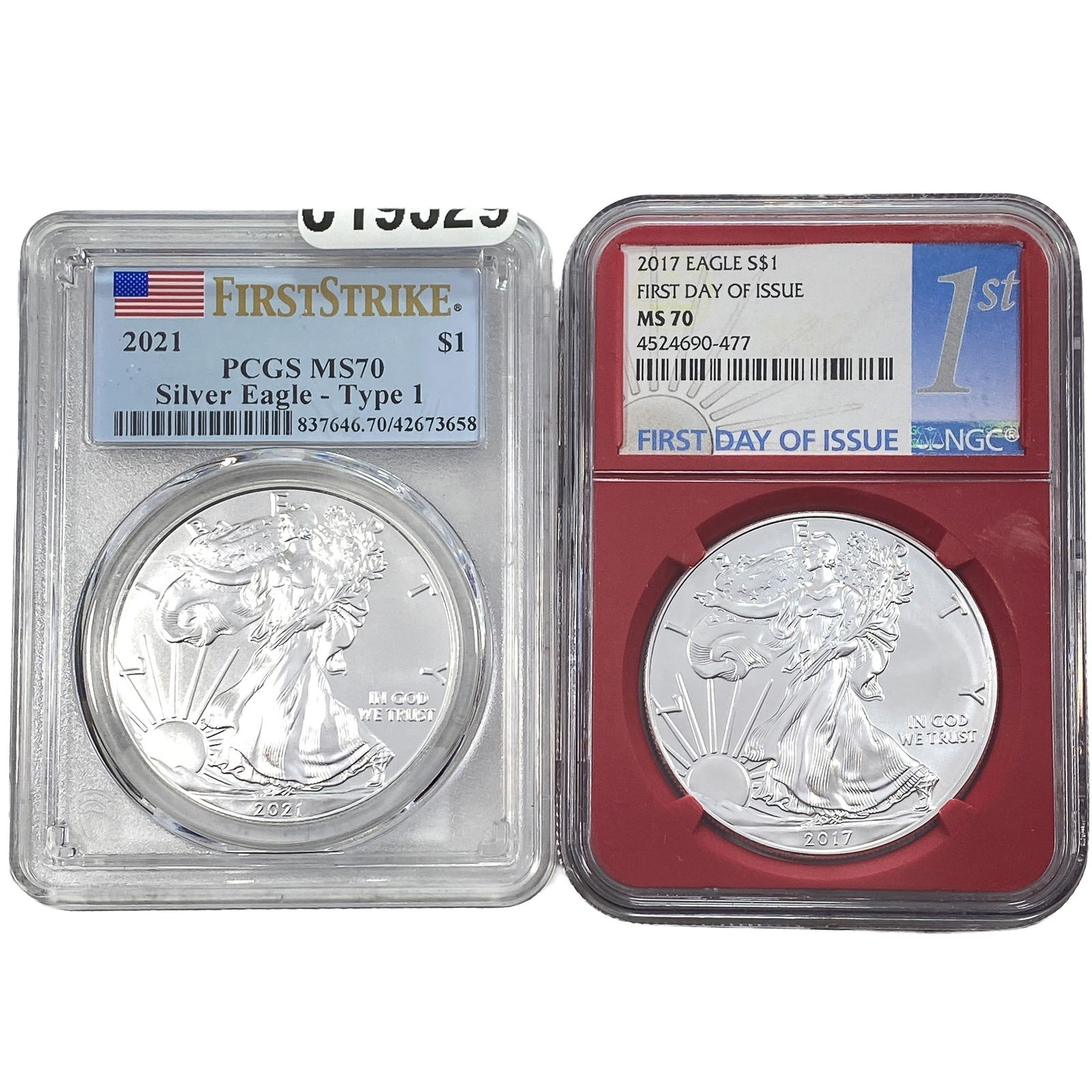 [2 Coins] 2017-2021 Silver Eagle PCGS/NGC MS70: [2 Coins] 2017-2021 Silver Eagle PCGS/NGC MS70