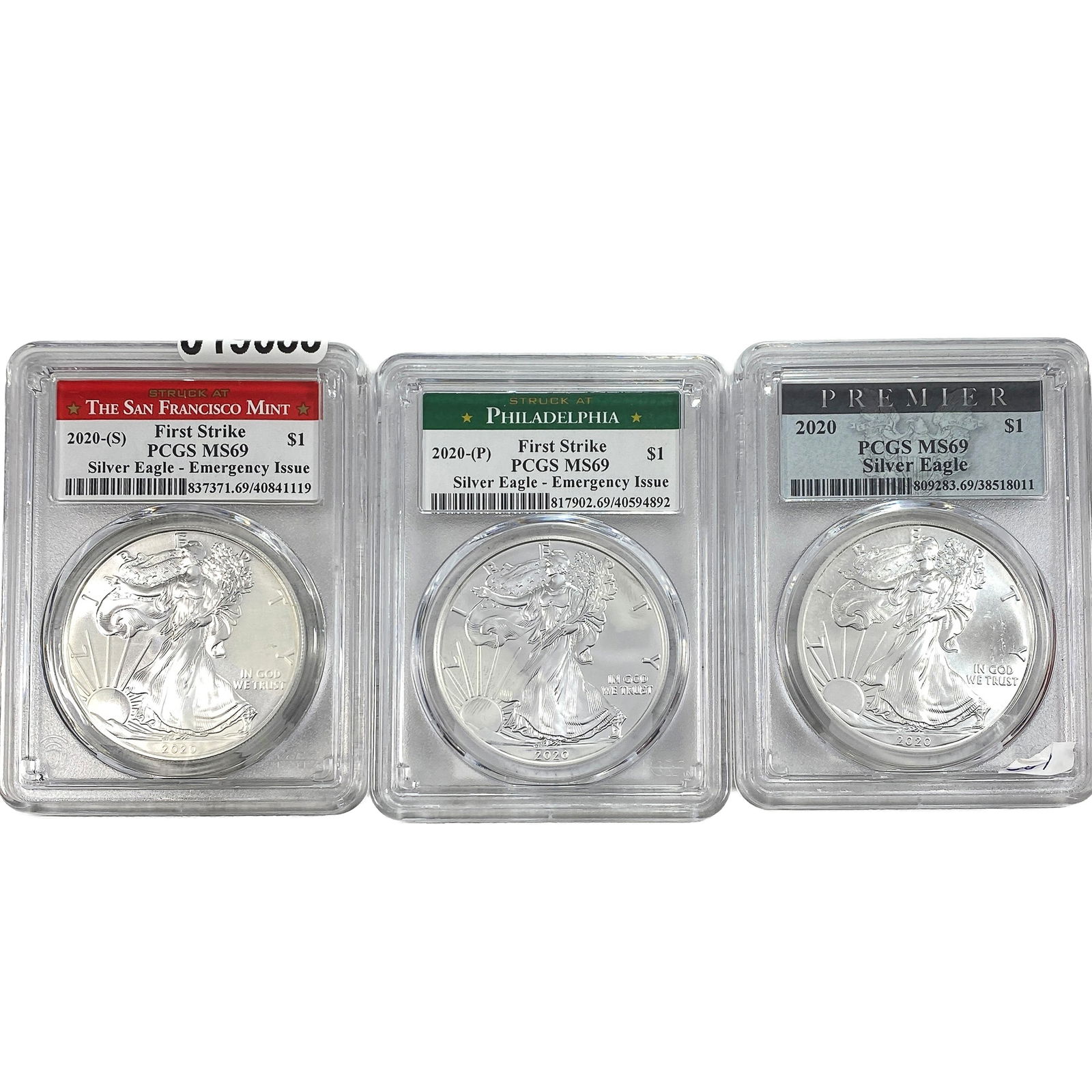 [3 Coins] 2020 Silver Eagle PCGS MS69: [3 Coins] 2020 Silver Eagle PCGS MS69
