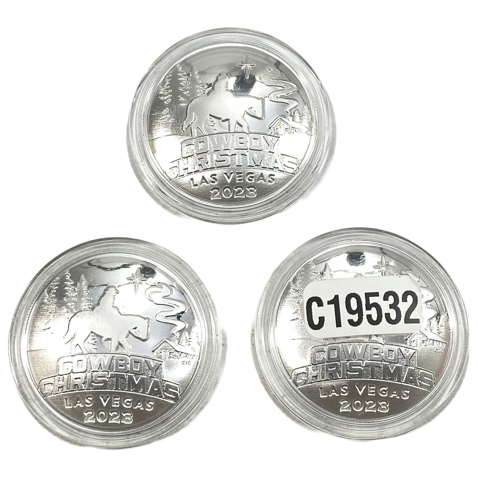 [3 Coins] 2023 Silver Cowboy Christmas Coins 1oz: [3 Coins] 2023 Silver Cowboy Christmas Coins 1oz