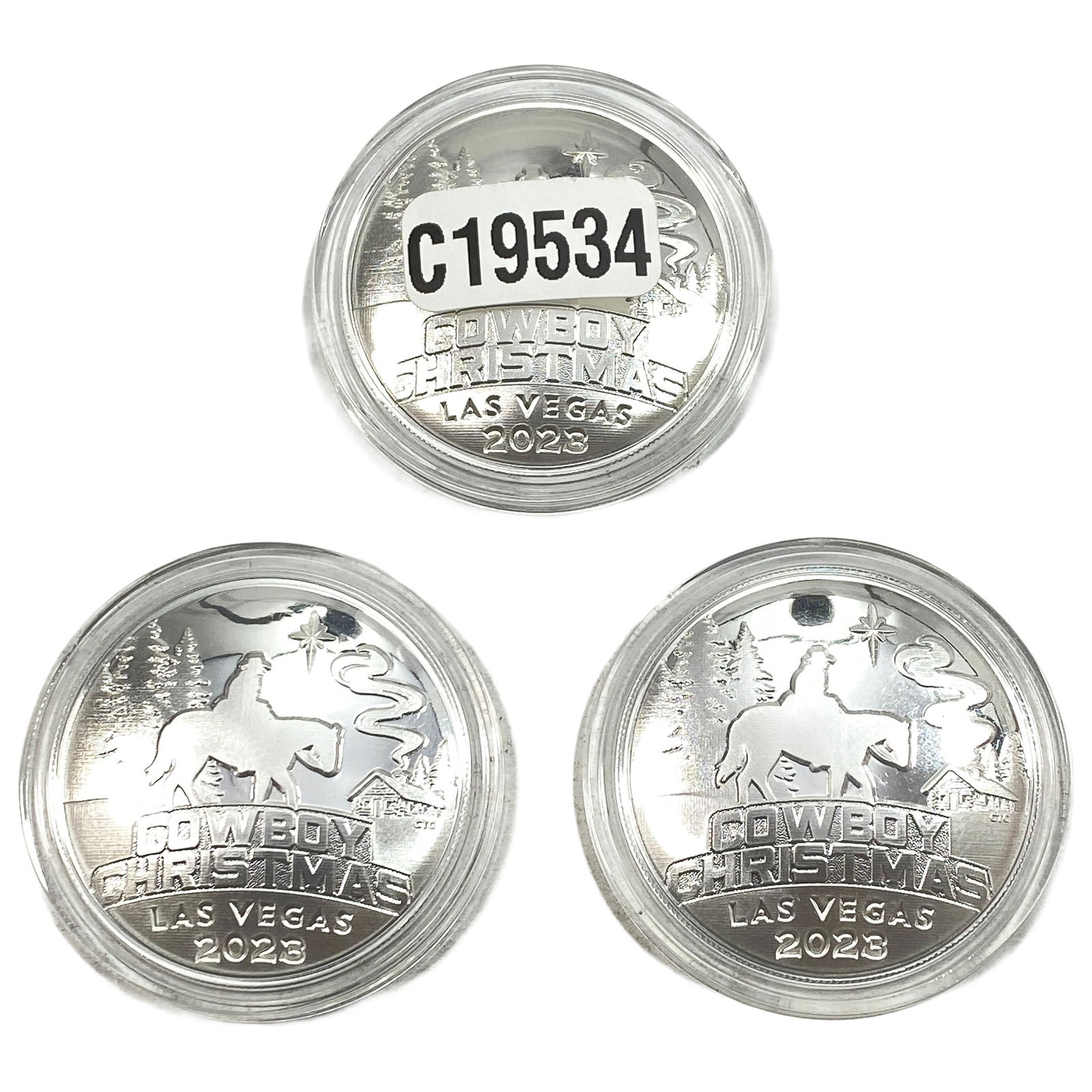 [3 Coins] 2023 Silver Cowboy Christmas Coins 1oz: [3 Coins] 2023 Silver Cowboy Christmas Coins 1oz