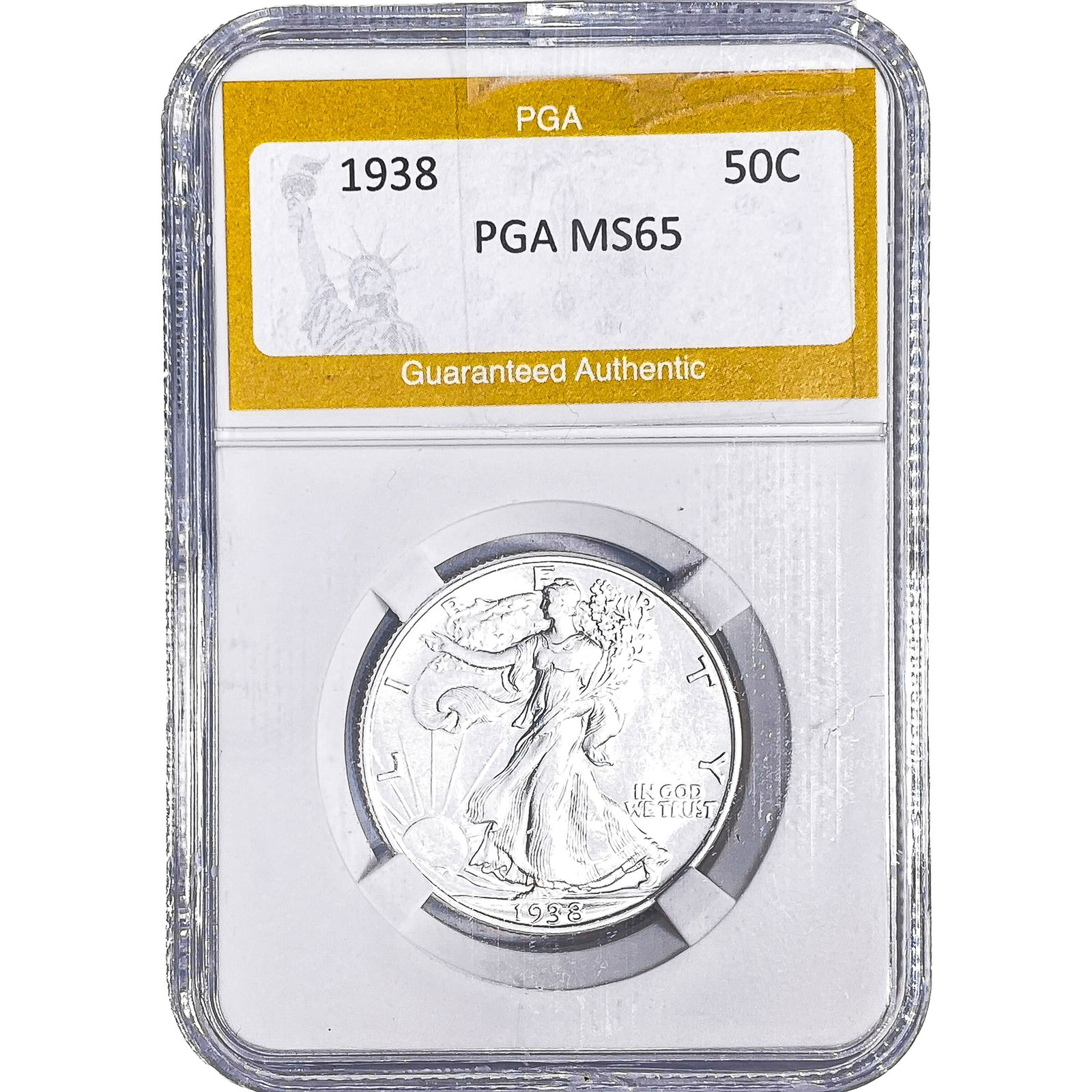 1938 Walking Liberty Half Dollar PGA MS65: 1938 Walking Liberty Half Dollar PGA MS65