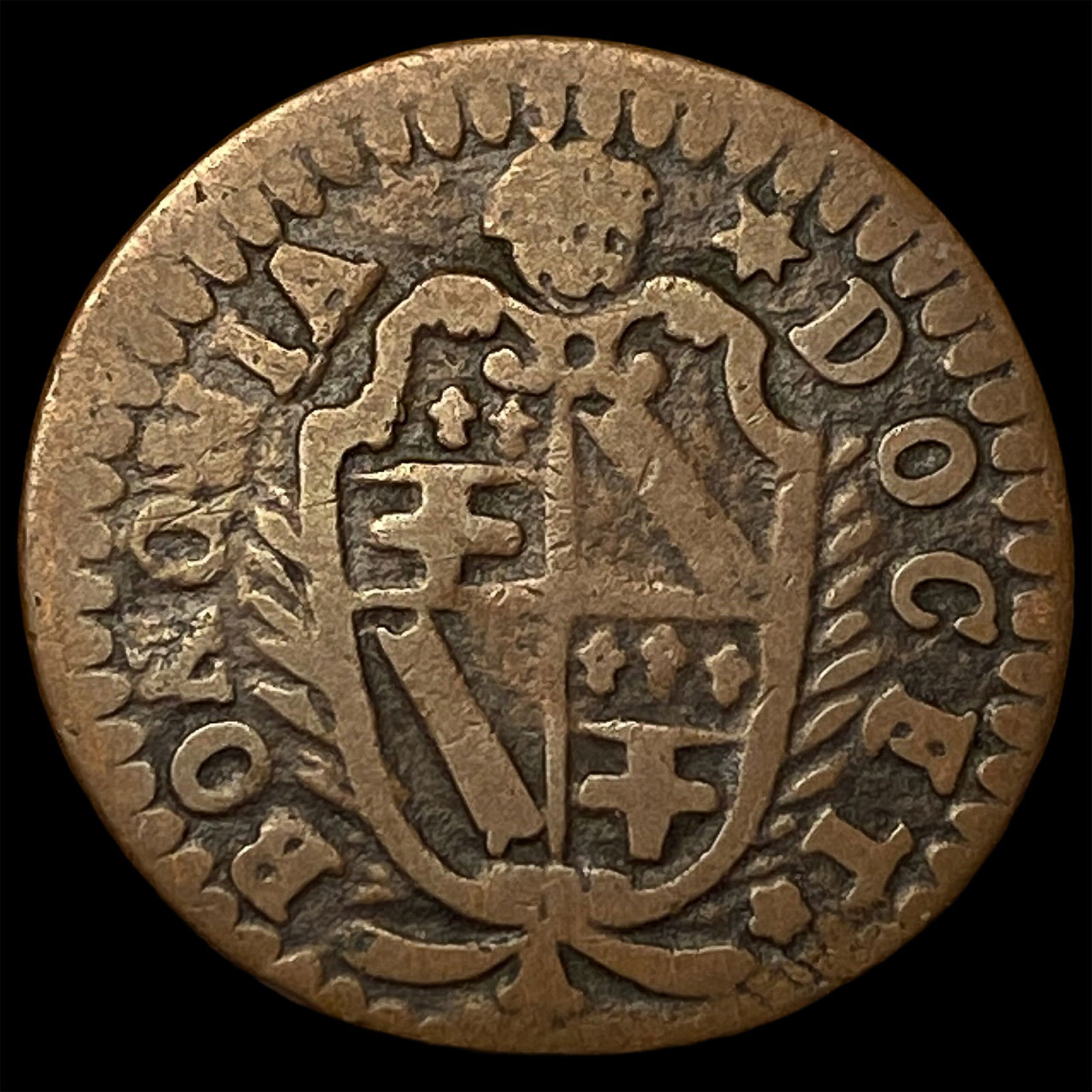 1713 Papal States Clement XI Copper 1/2 Bolognino NEARLY UNCIRCULATED: 1713 Papal States Clement XI Copper 1/2 Bolognino NEARLY UNCIRCULATED
