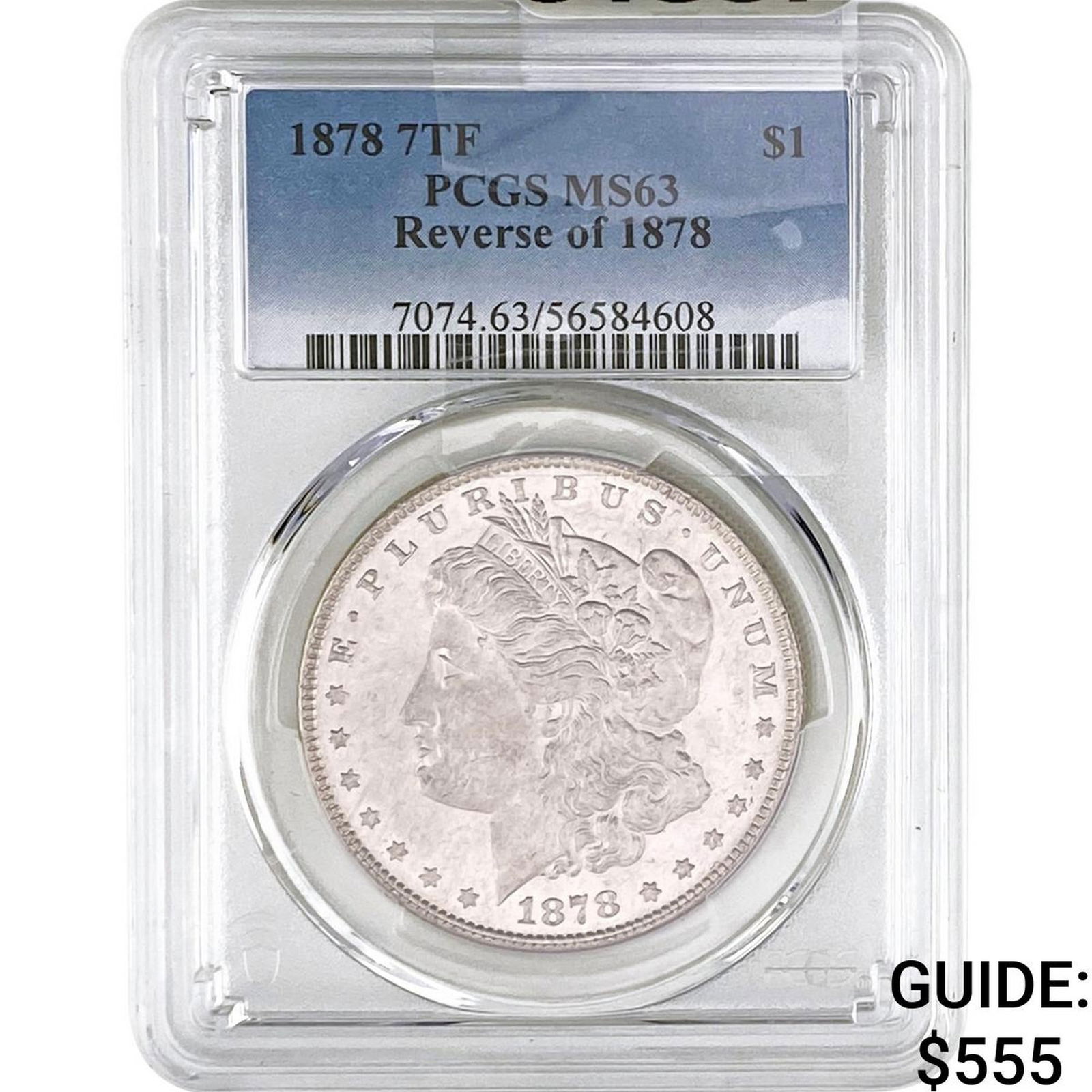 1878 7TF Morgan Silver Dollar PCGS MS63 Rev of 1878: 1878 7TF Morgan Silver Dollar PCGS MS63 Rev of 1878