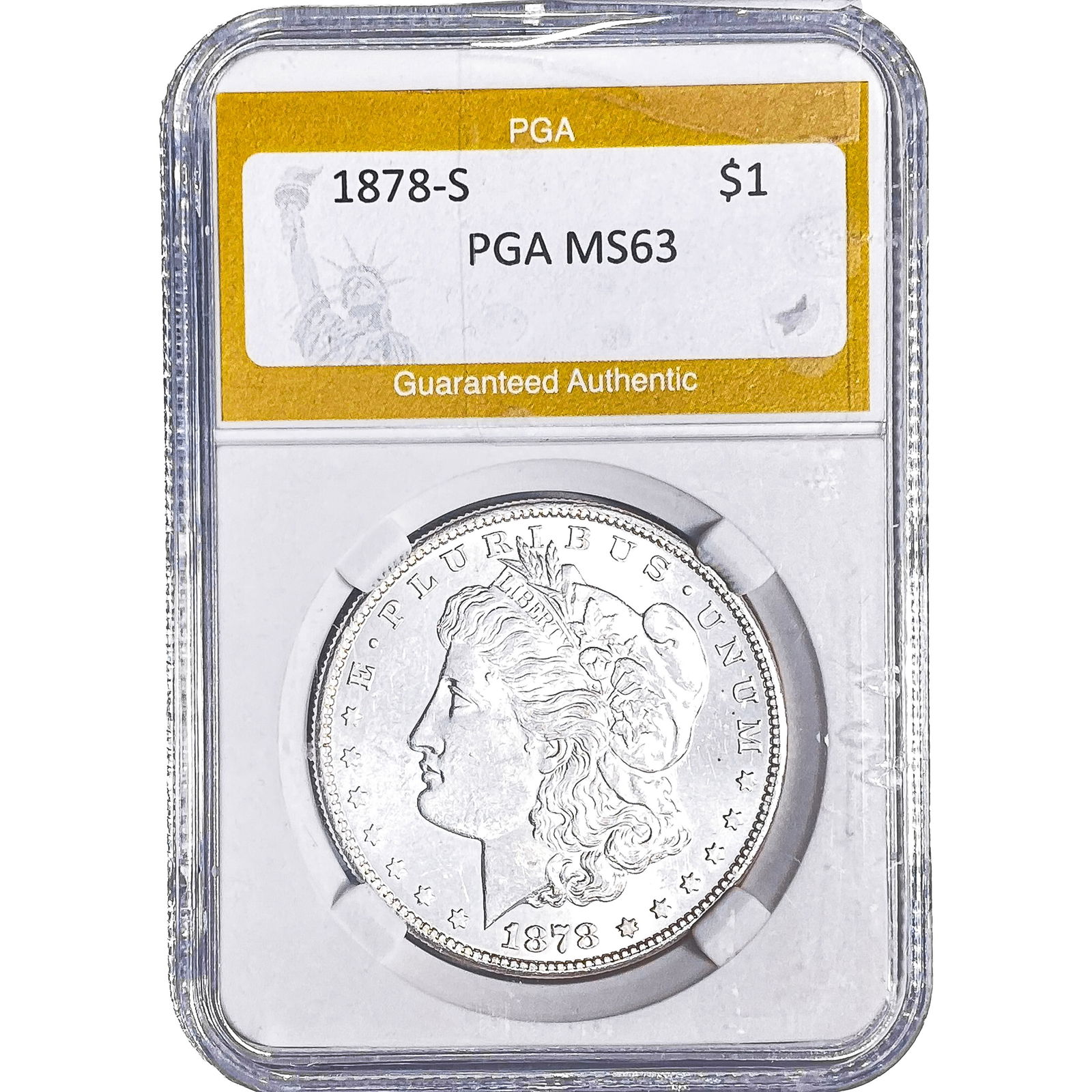 1878-S Morgan Silver Dollar PGA MS63: 1878-S Morgan Silver Dollar PGA MS63