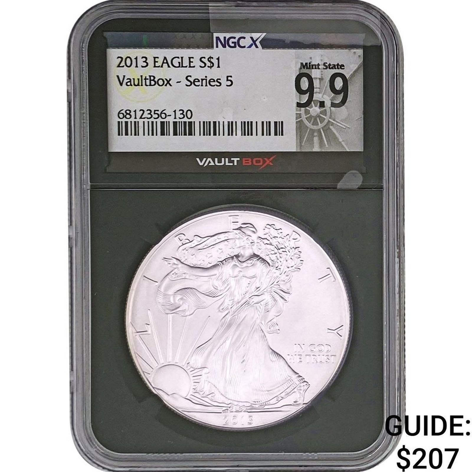 2013 Silver Eagle NGC MS9.9 Vaultbox Series 5: 2013 Silver Eagle NGC MS9.9 Vaultbox Series 5