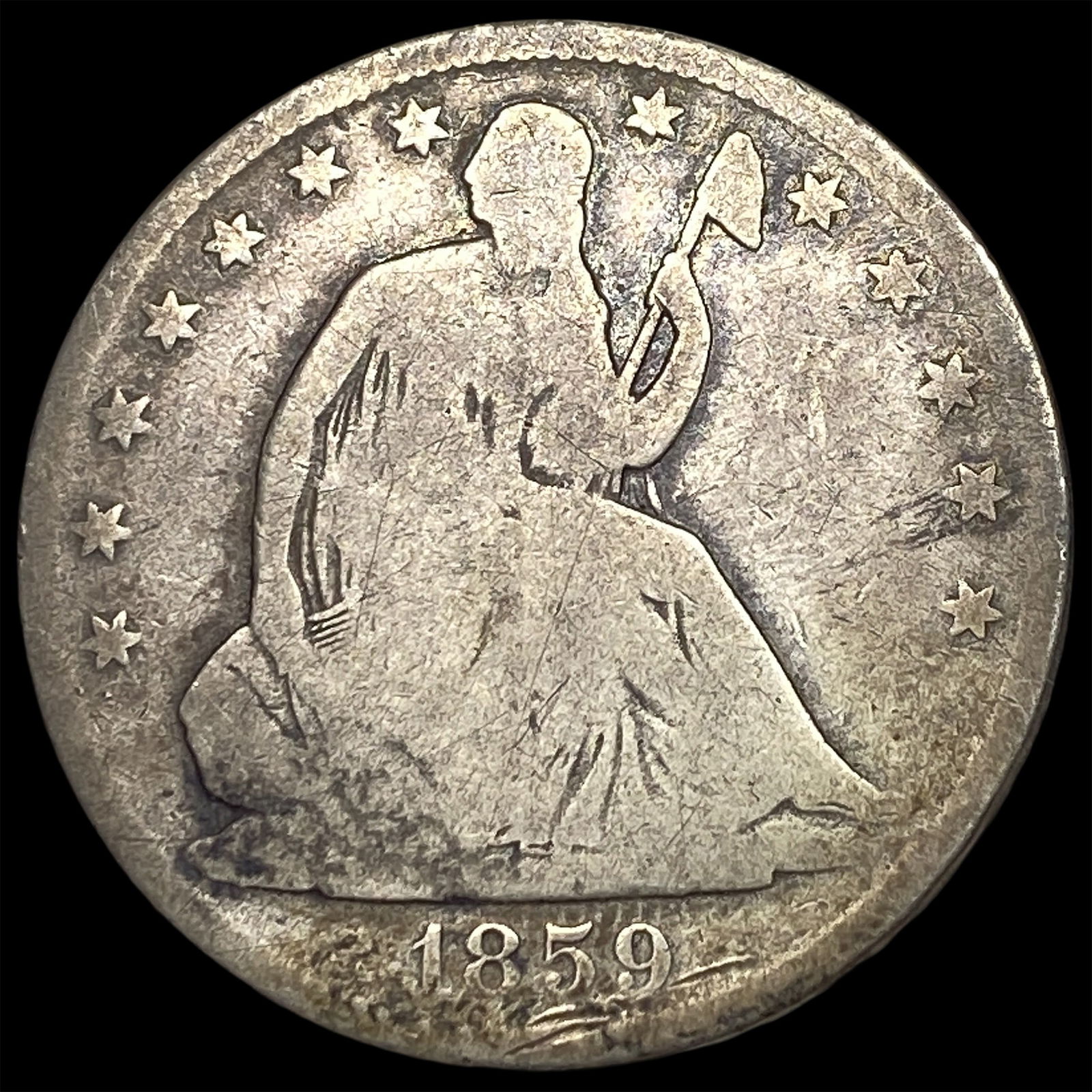 1859-O Silver Half Dollar NICELY CIRCULATED: 1859-O Silver Half Dollar NICELY CIRCULATED