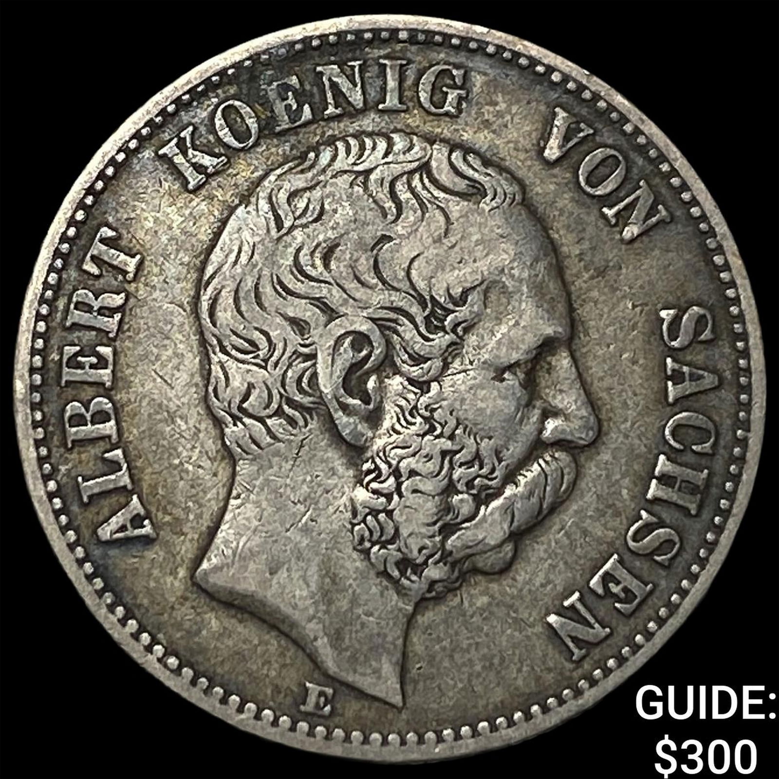 1880 German States, Saxony Silver 2 Marks CLOSELY UNCIRCULATED: 1880 German States, Saxony Silver 2 Marks CLOSELY UNCIRCULATED