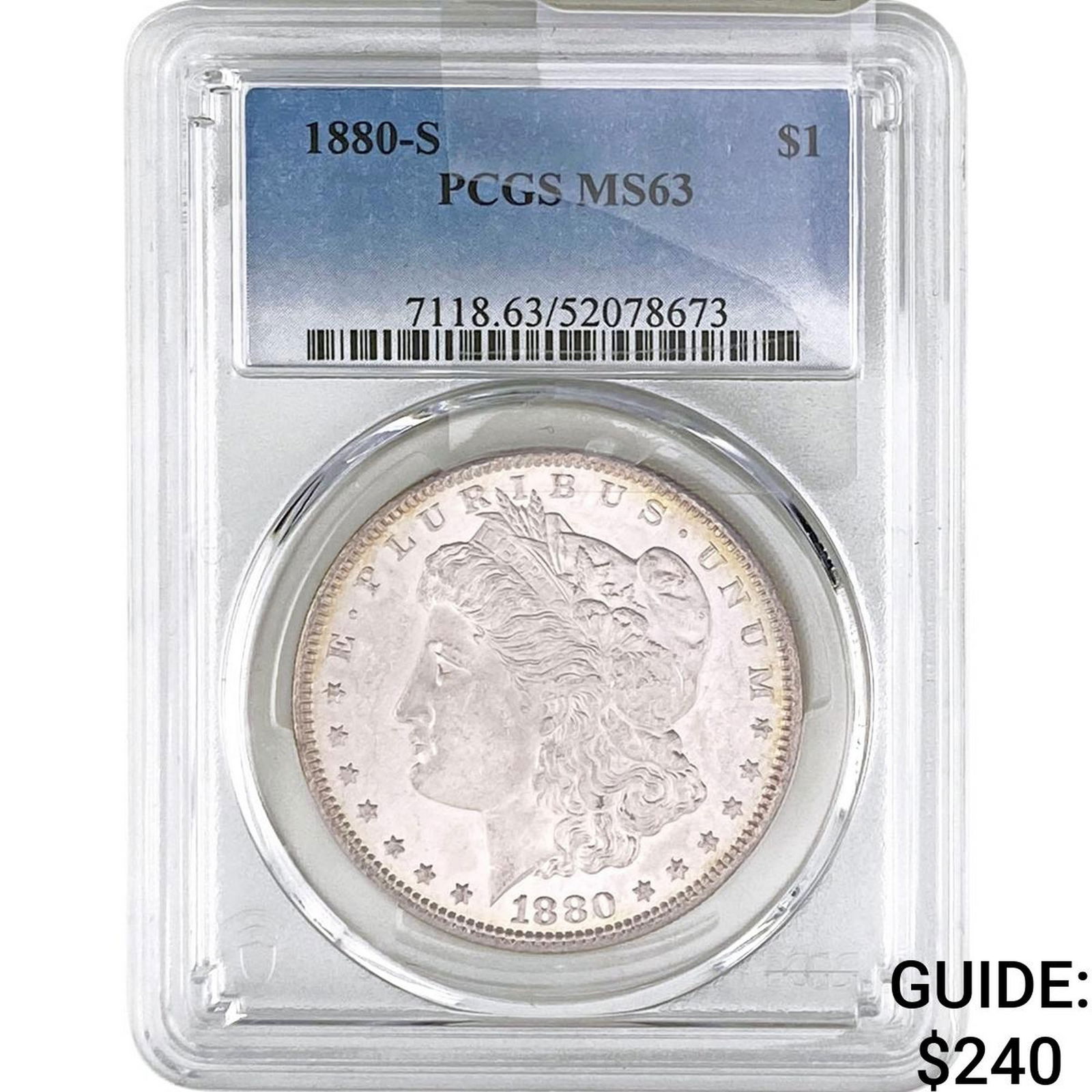 1880-S Morgan Silver Dollar PCGS MS63: 1880-S Morgan Silver Dollar PCGS MS63