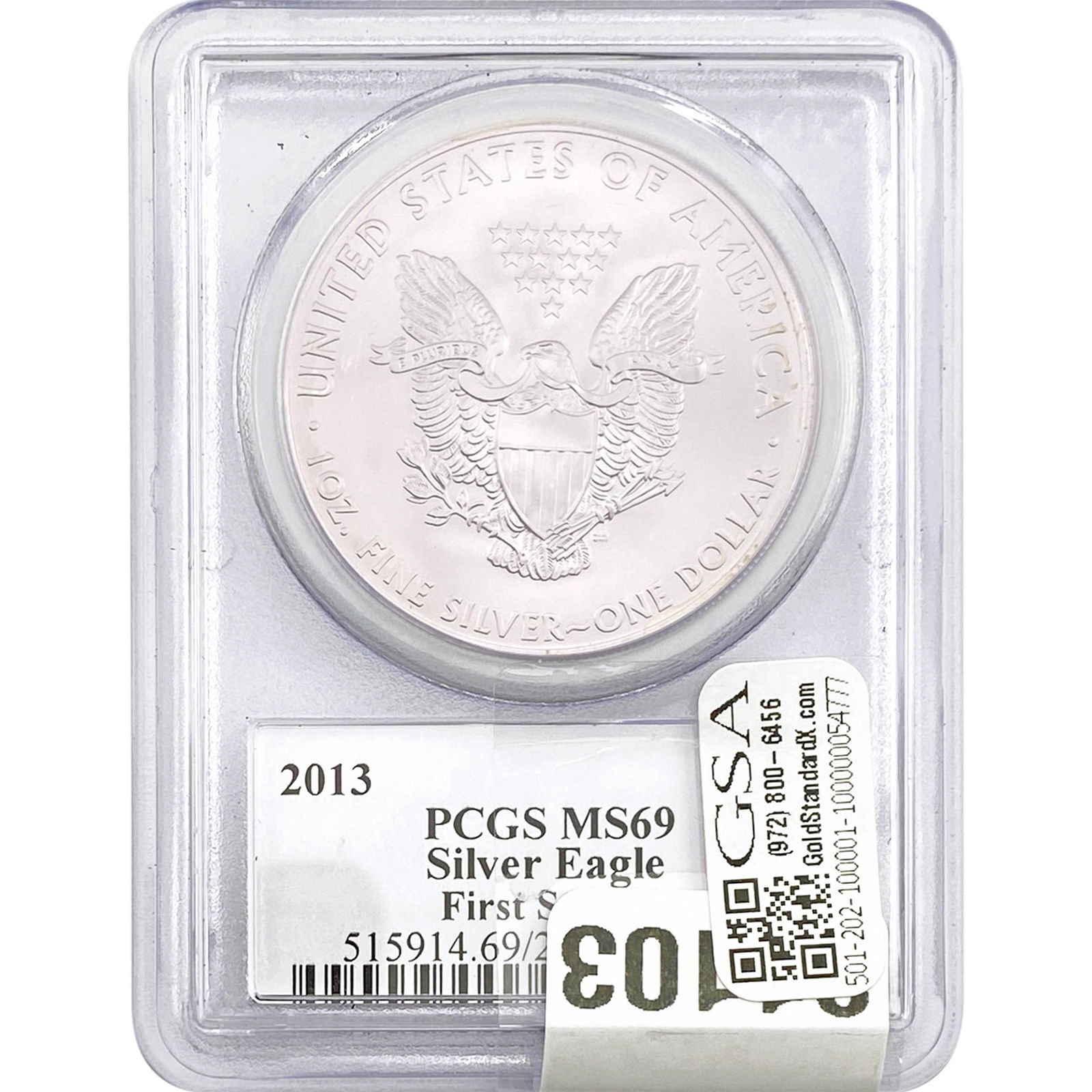 2013 Silver Eagle PCGS MS69 - 2