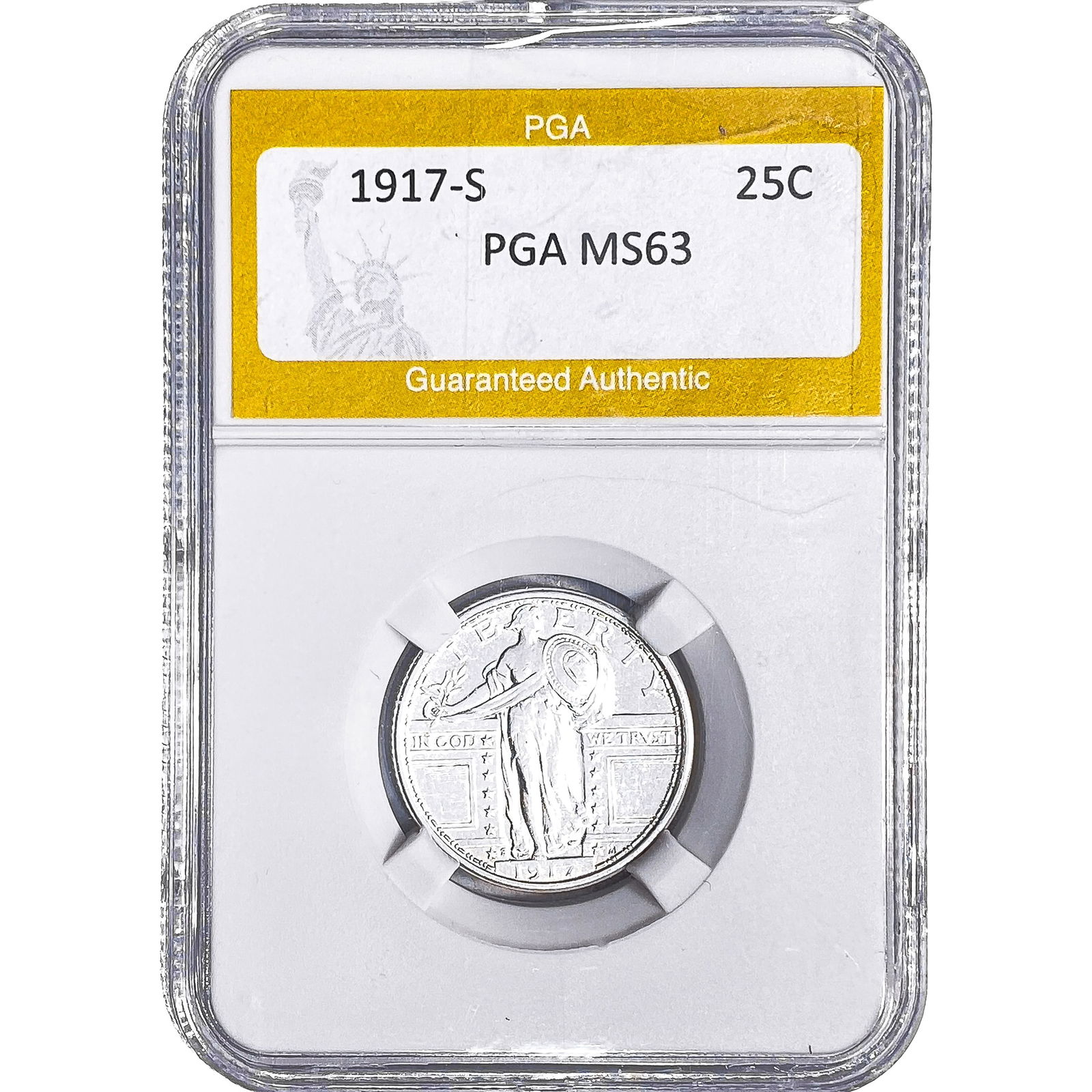 1917-S Standing Liberty Quarter PGA MS63 Type 1: 1917-S Standing Liberty Quarter PGA MS63 Type 1