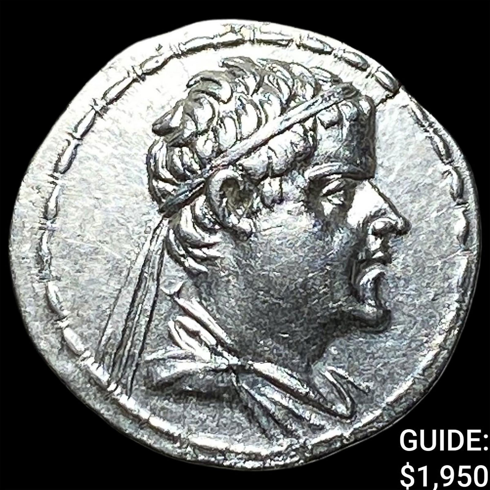Bactrian Kingdom Eucratides I Silver Drachm CHOICE AU (1 of 2)