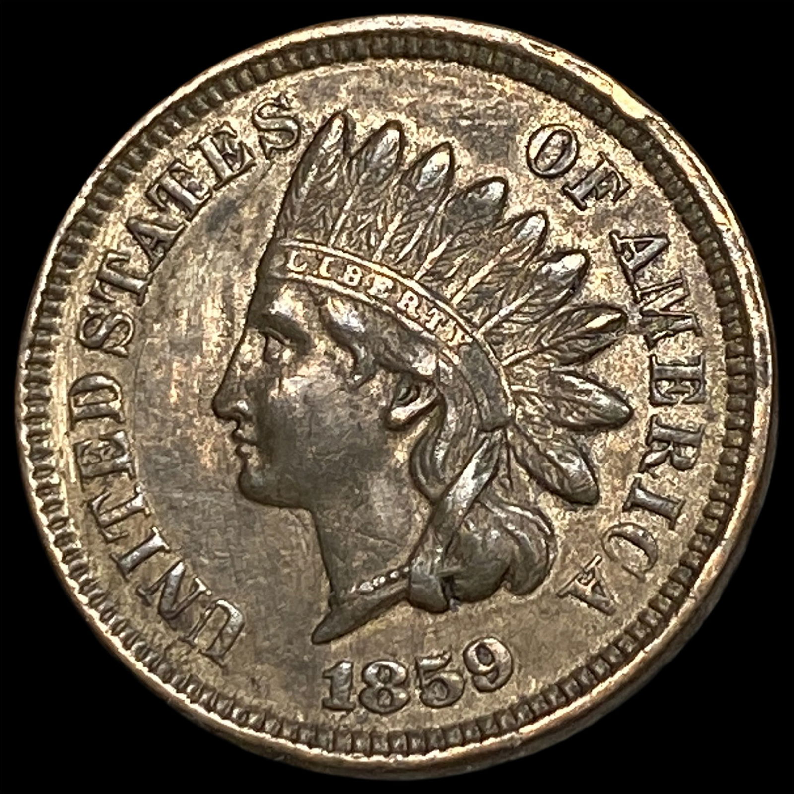 1859 Copper-Nickel Indian Head Cent CLOSELY UNCIRCULATED (1 of 2)