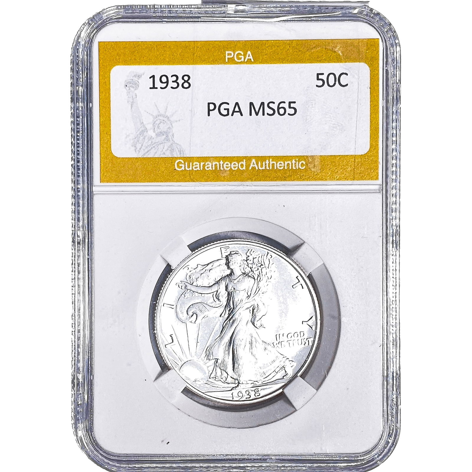 1938 Walking Liberty Half Dollar PGA MS65: 1938 Walking Liberty Half Dollar PGA MS65