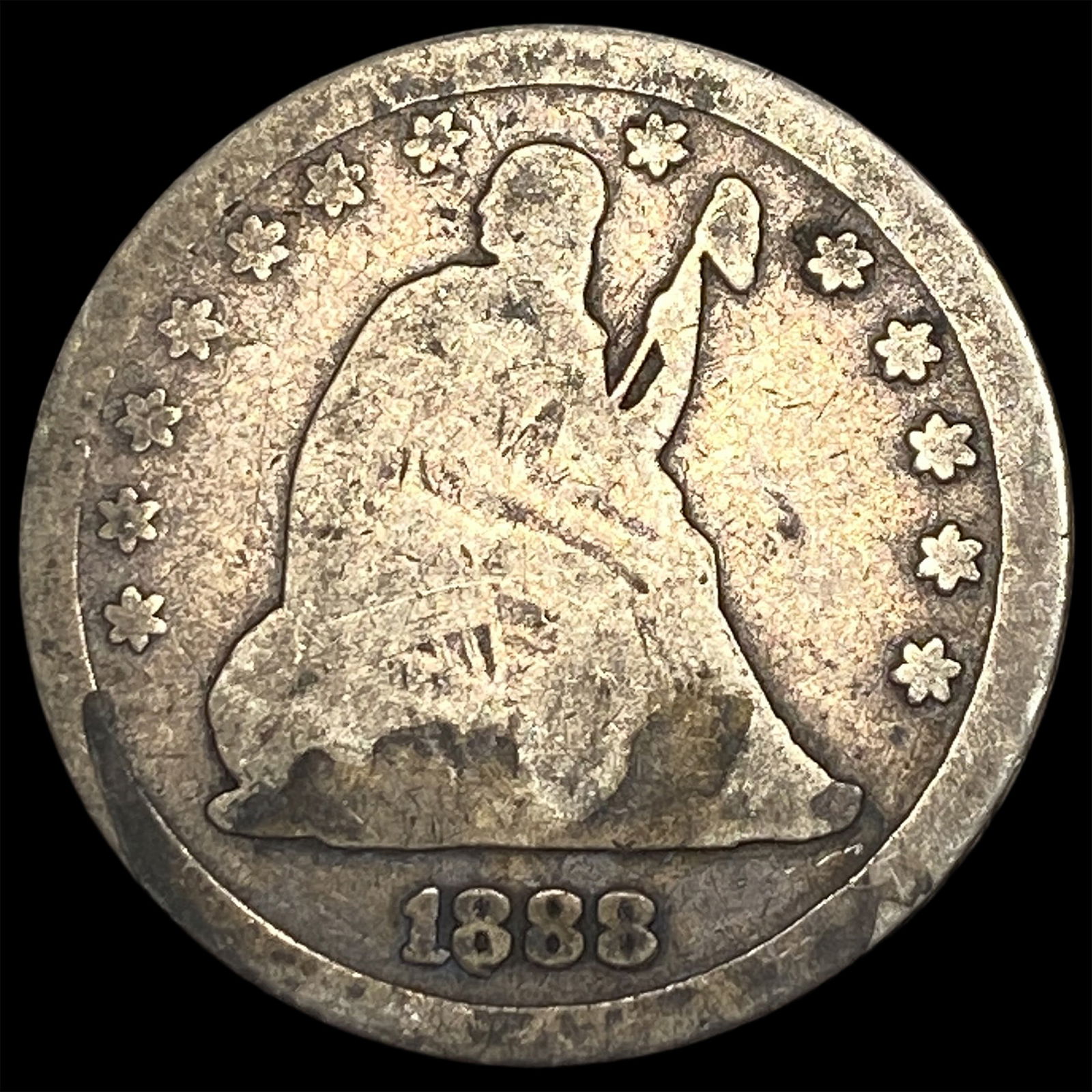 1888 Seated Liberty Dime NICELY CIRCULATED: 1888 Seated Liberty Dime NICELY CIRCULATED