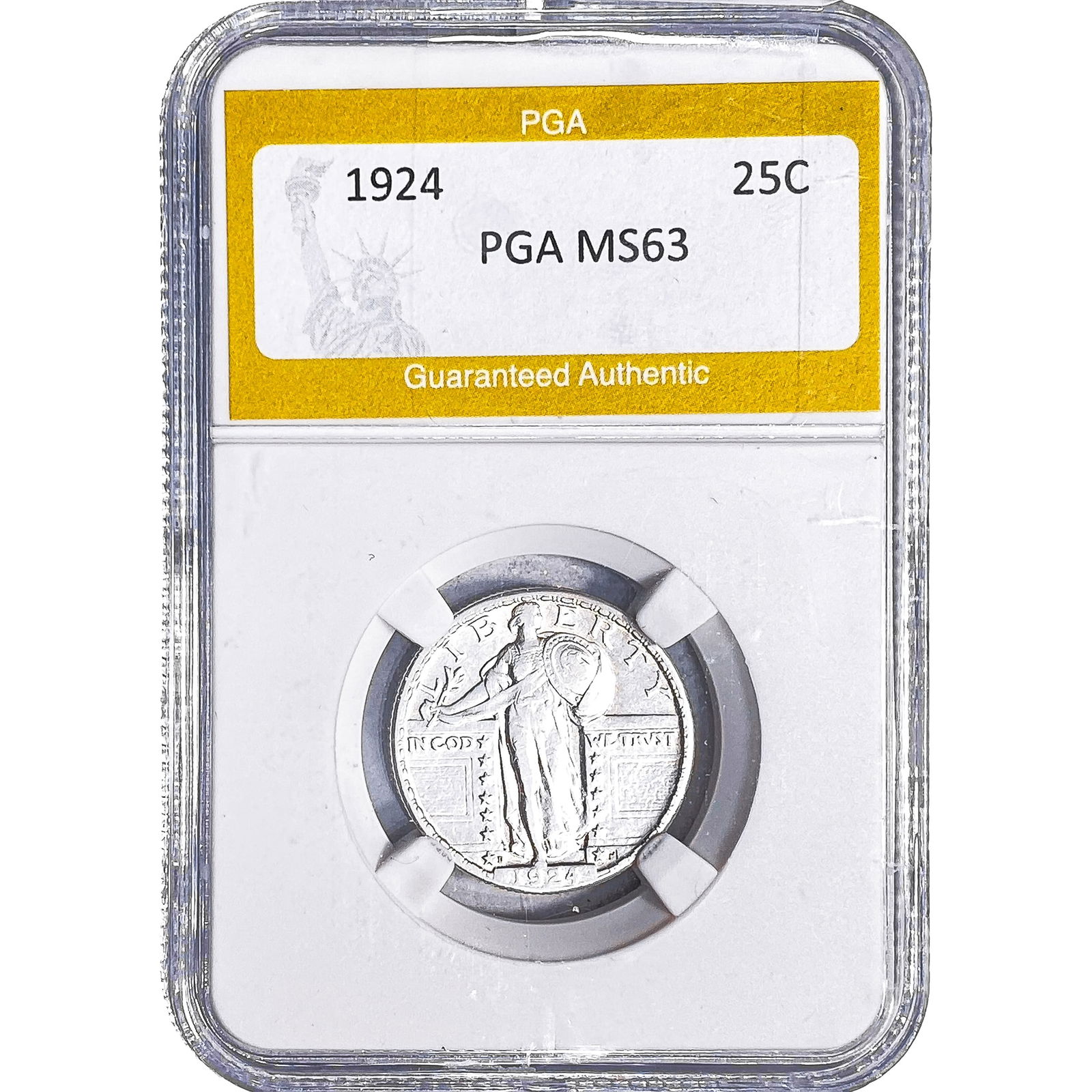 1924 Standing Liberty Quarter PGA MS63: 1924 Standing Liberty Quarter PGA MS63