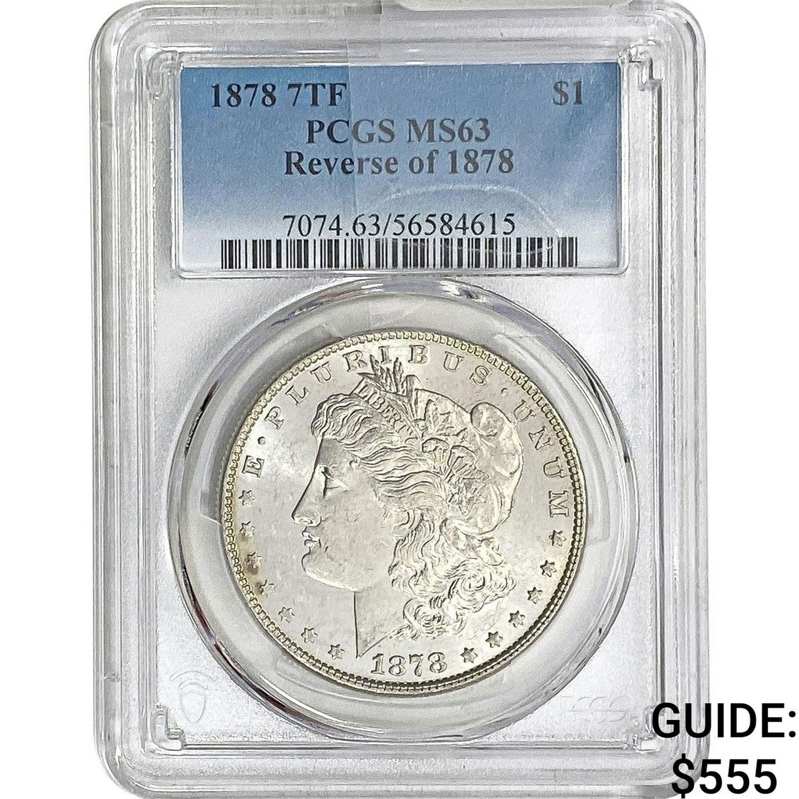 1878 Rev. 1878 Morgan Silver Dollar PCGS MS63: 1878 Rev. 1878 Morgan Silver Dollar PCGS MS63