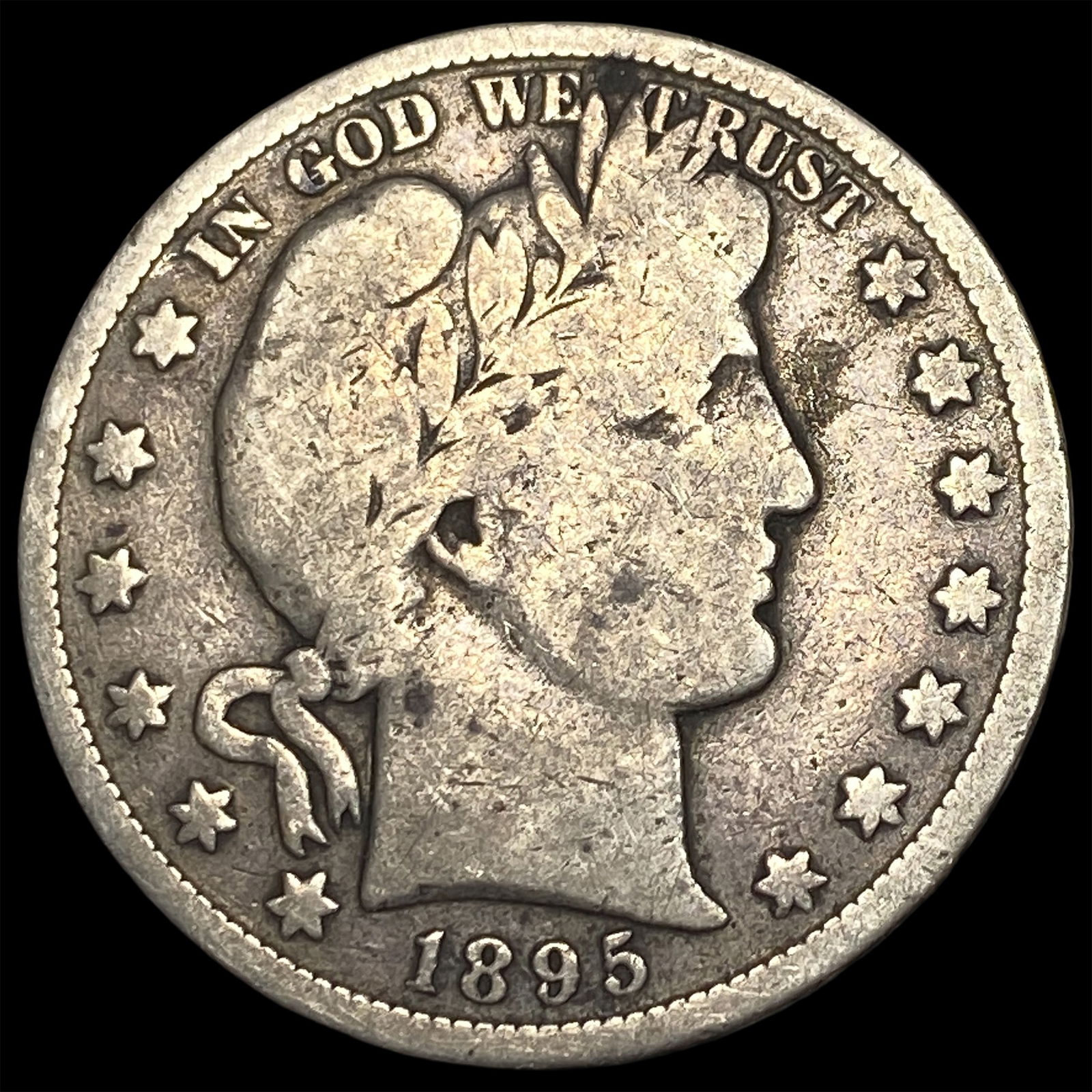 1895 Silver Barber Half Dollar LIGHTLY CIRCULATED: 1895 Silver Barber Half Dollar LIGHTLY CIRCULATED