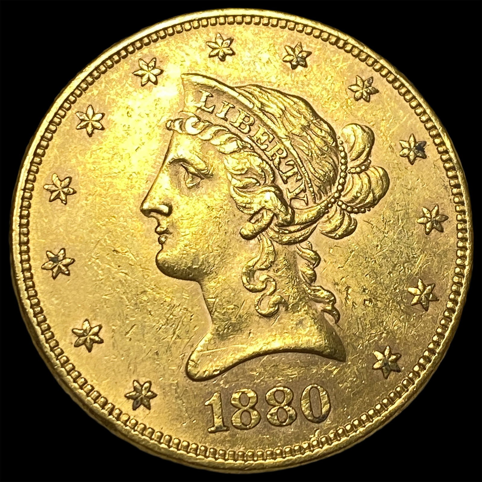 1880 Liberty Head Eagle $10 Gold CHOICE AU (1 of 2)