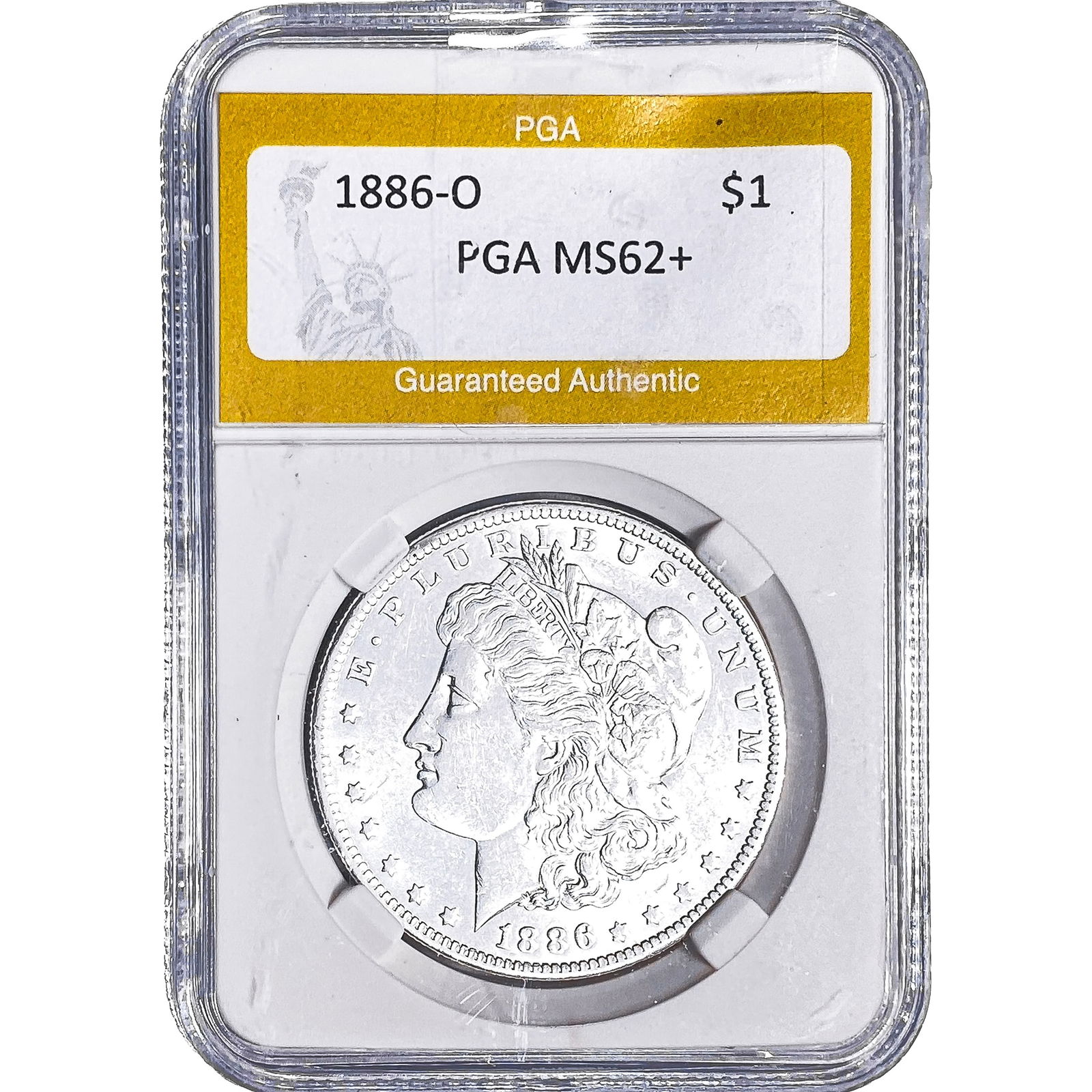 1886-O Morgan Silver Dollar PGA MS62+: 1886-O Morgan Silver Dollar PGA MS62+