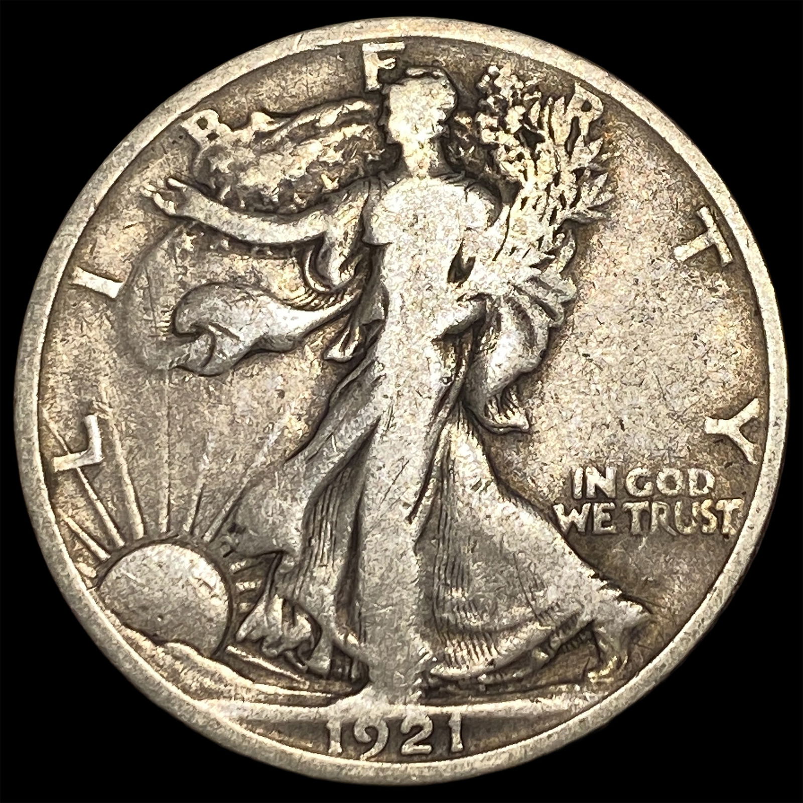 1921 Silver Walking Liberty Half Dollar LIGHTLY CIRCULATED (1 of 2)