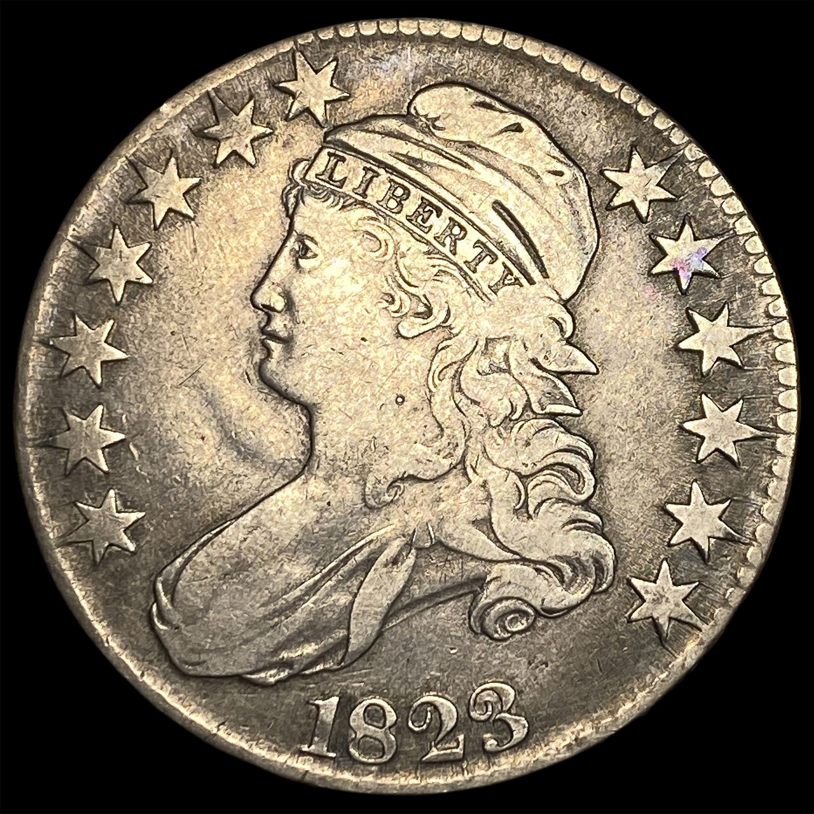 1823 Capped Bust Half Dollar NEARLY UNCIRCULATED (1 of 2)