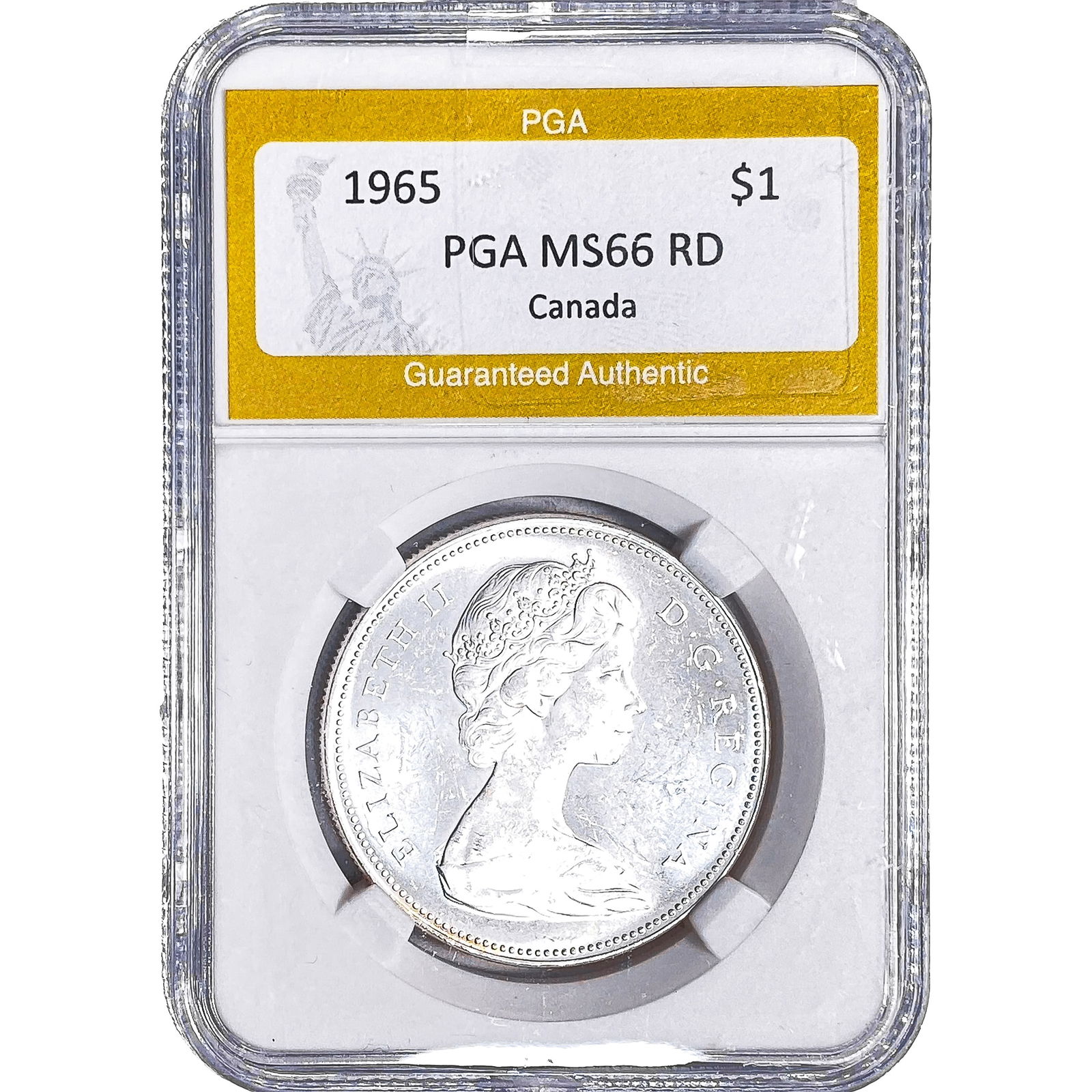 1965 Canada Silver Dollar PGA MS66 RD: 1965 Canada Silver Dollar PGA MS66 RD