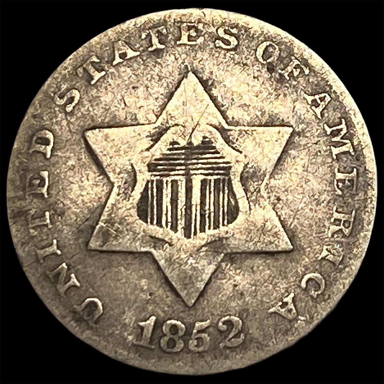 1852 Silver Three-Cent Piece LIGHTLY CIRCULATED (1 of 2)