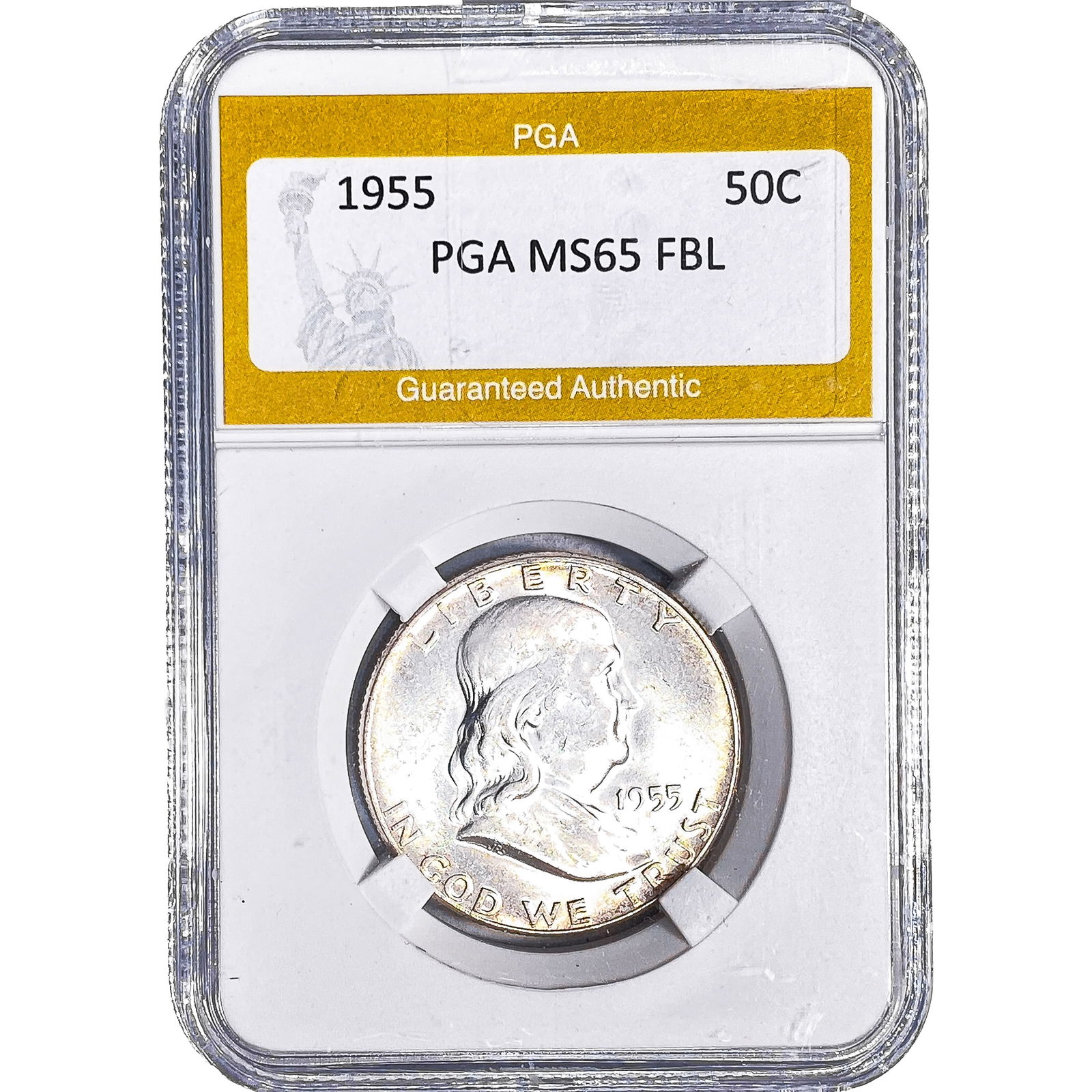 1955 Franklin Half Dollar PGA MS65 FBL: 1955 Franklin Half Dollar PGA MS65 FBL