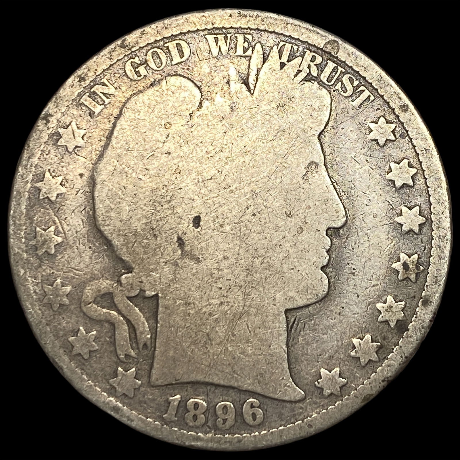 1896 Barber Half Dollar NICELY CIRCULATED: 1896 Barber Half Dollar NICELY CIRCULATED