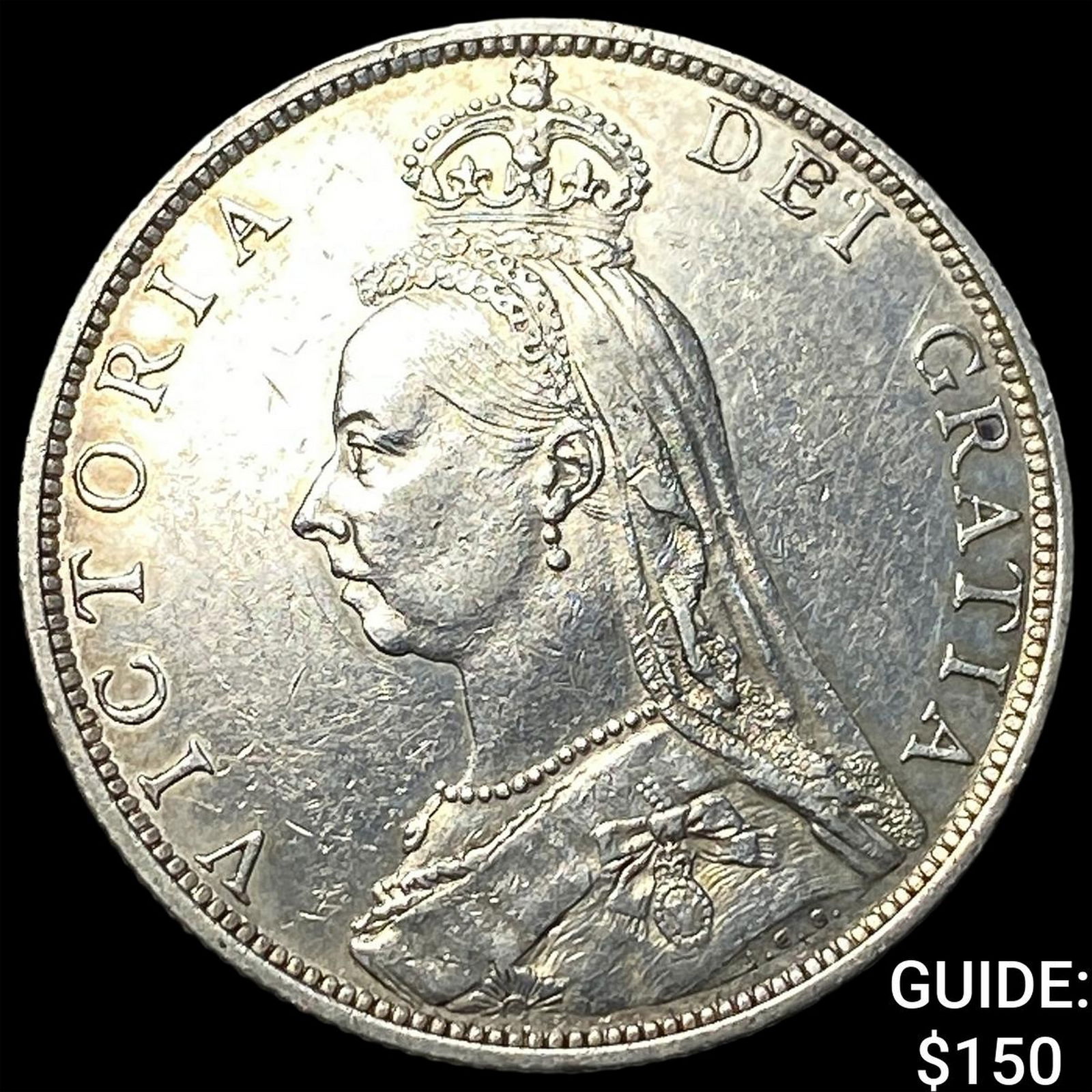 1890 Great Britain Silver 1 Florin CLOSELY UNCIRCULATED: 1890 Great Britain Silver 1 Florin CLOSELY UNCIRCULATED