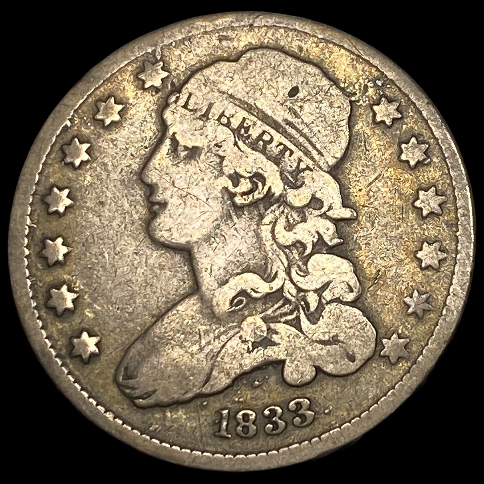 1833 Capped Bust Silver Quarter NICELY CIRCULATED: 1833 Capped Bust Silver Quarter NICELY CIRCULATED