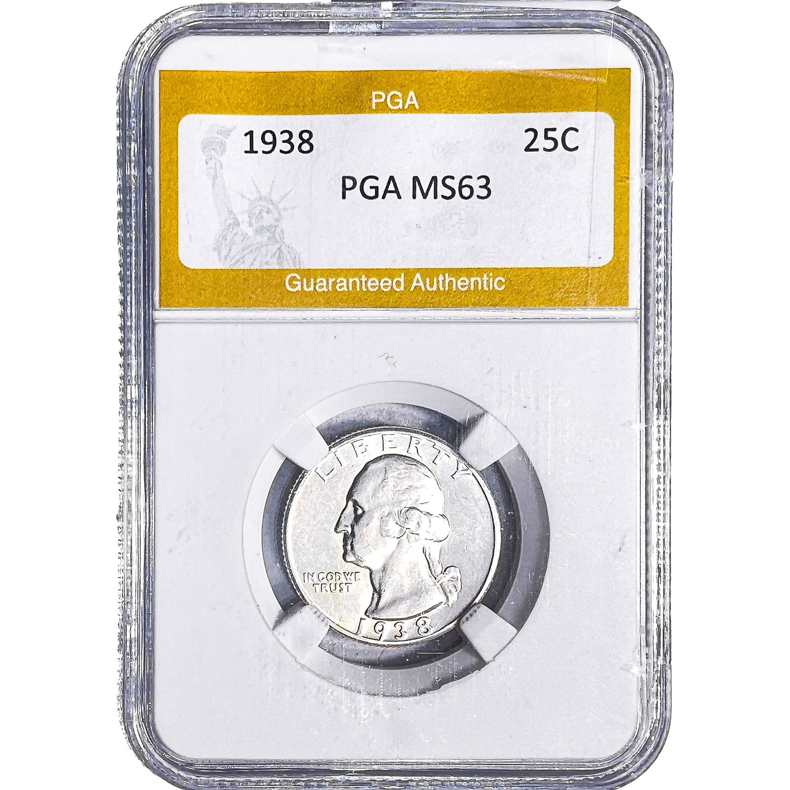 1938 Washington Silver Quarter PGA MS63: 1938 Washington Silver Quarter PGA MS63