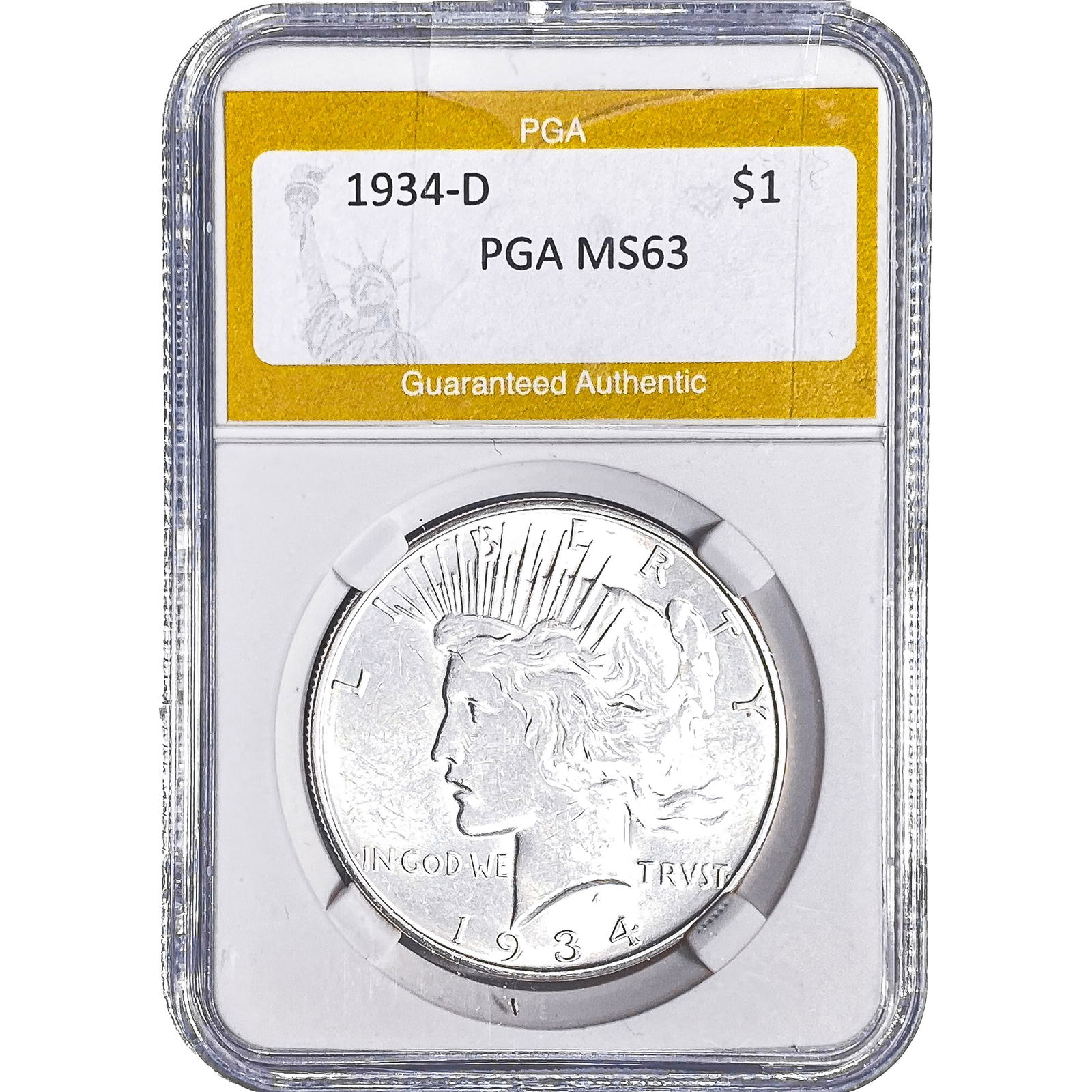 1934-D Silver Peace Dollar PGA MS63 (1 of 2)