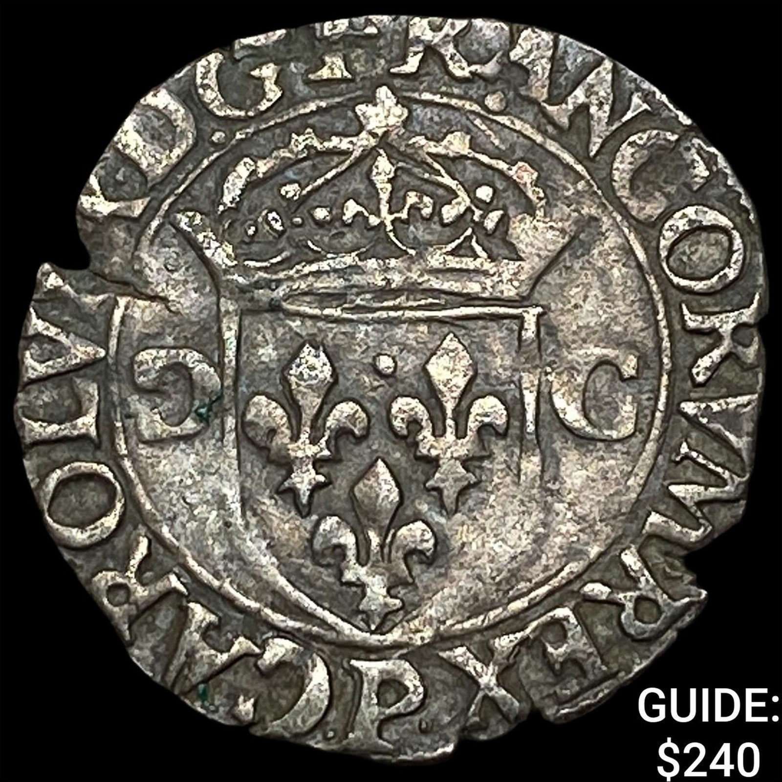 1590 France Charles X Silver Douzain NEARLY UNCIRCULATED: 1590 France Charles X Silver Douzain NEARLY UNCIRCULATED