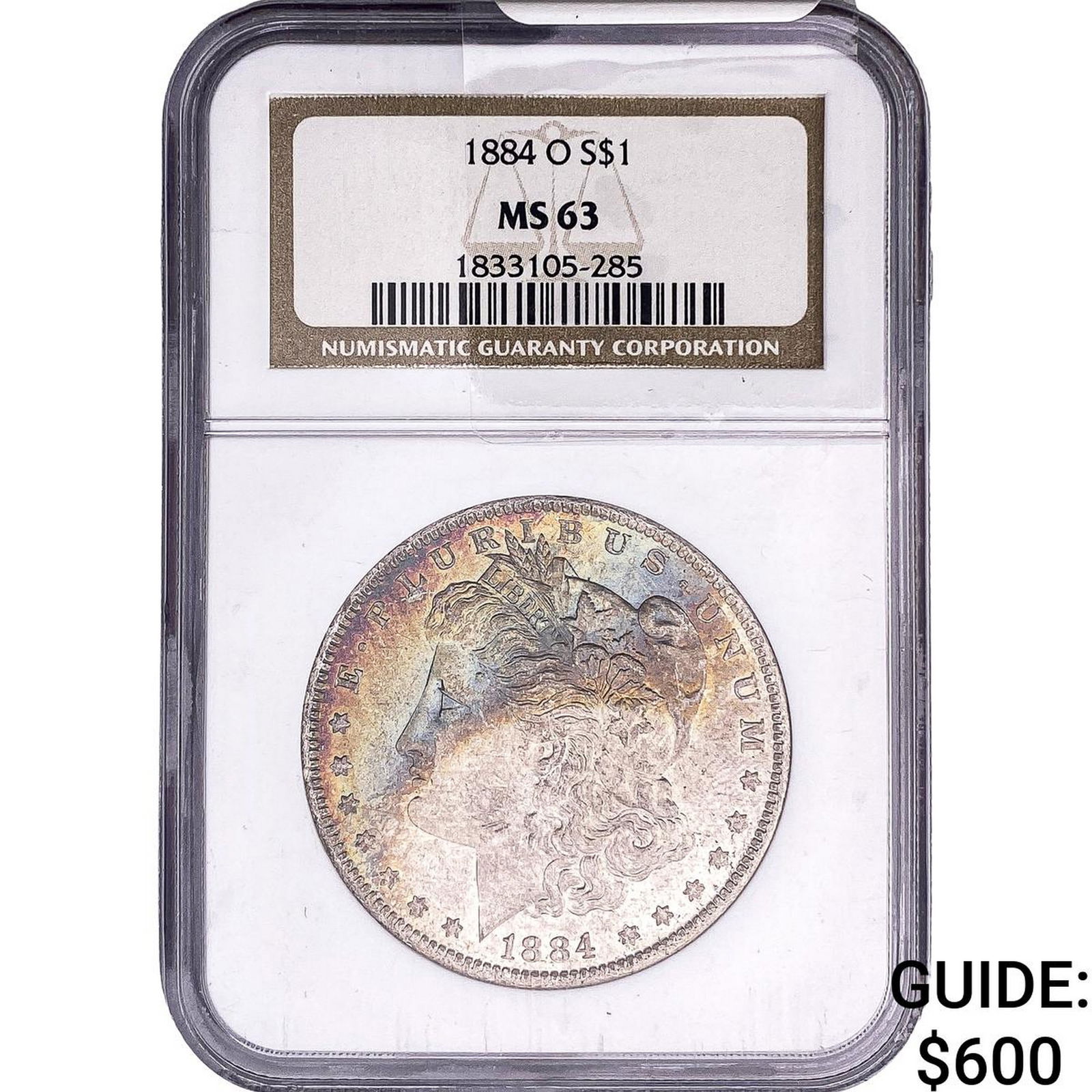 1884-O Morgan Silver Dollar NGC MS63: 1884-O Morgan Silver Dollar NGC MS63