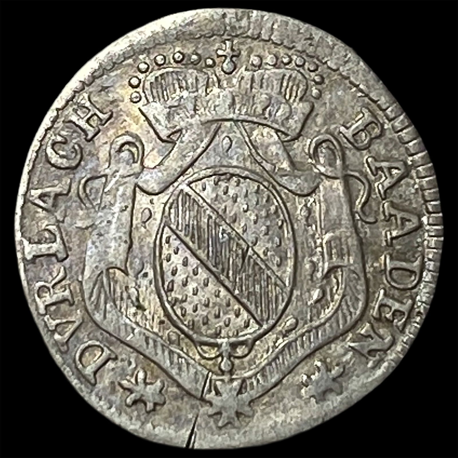 1742 Germany, Baden Karl IV SIlver 2 Kreuzer ABOUT UNCIRCULATED: 1742 Germany, Baden Karl IV SIlver 2 Kreuzer ABOUT UNCIRCULATED