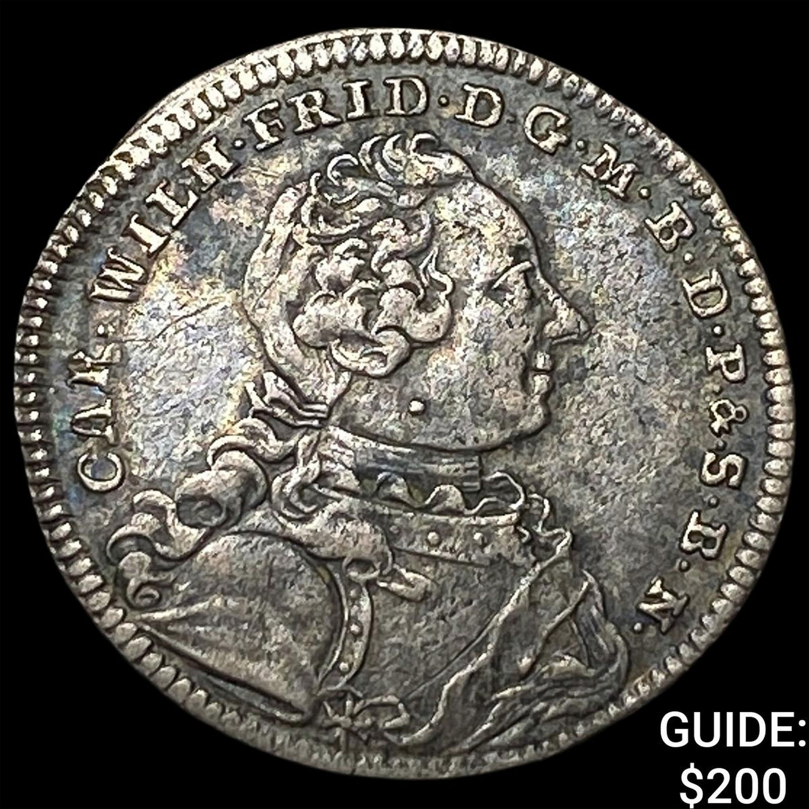 1753 Germany Brandenburg Karl Wilhem Friedrich Silver 6 Kreuzer CLOSELY UNCIRCULATED: 1753 Germany Brandenburg Karl Wilhem Friedrich Silver 6 Kreuzer CLOSELY UNCIRCULATED