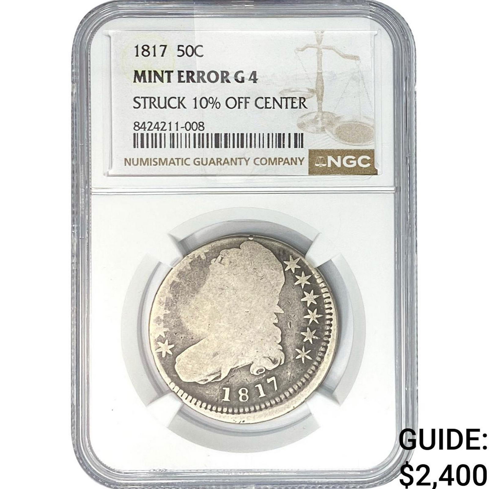 1817 Capped Bust Half Dollar NGC G4: 1817 Capped Bust Half Dollar NGC G4